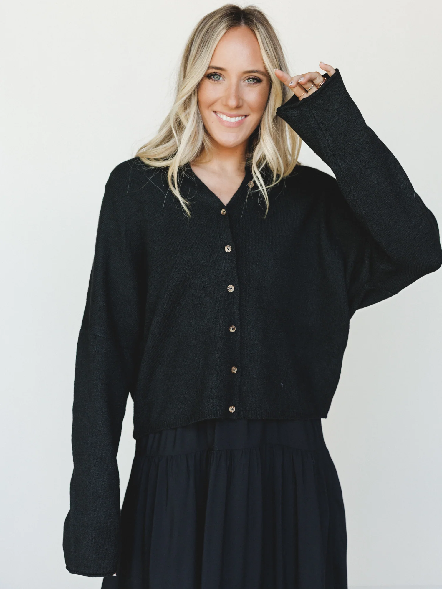 Simply There Cardigan - Black - Image 2