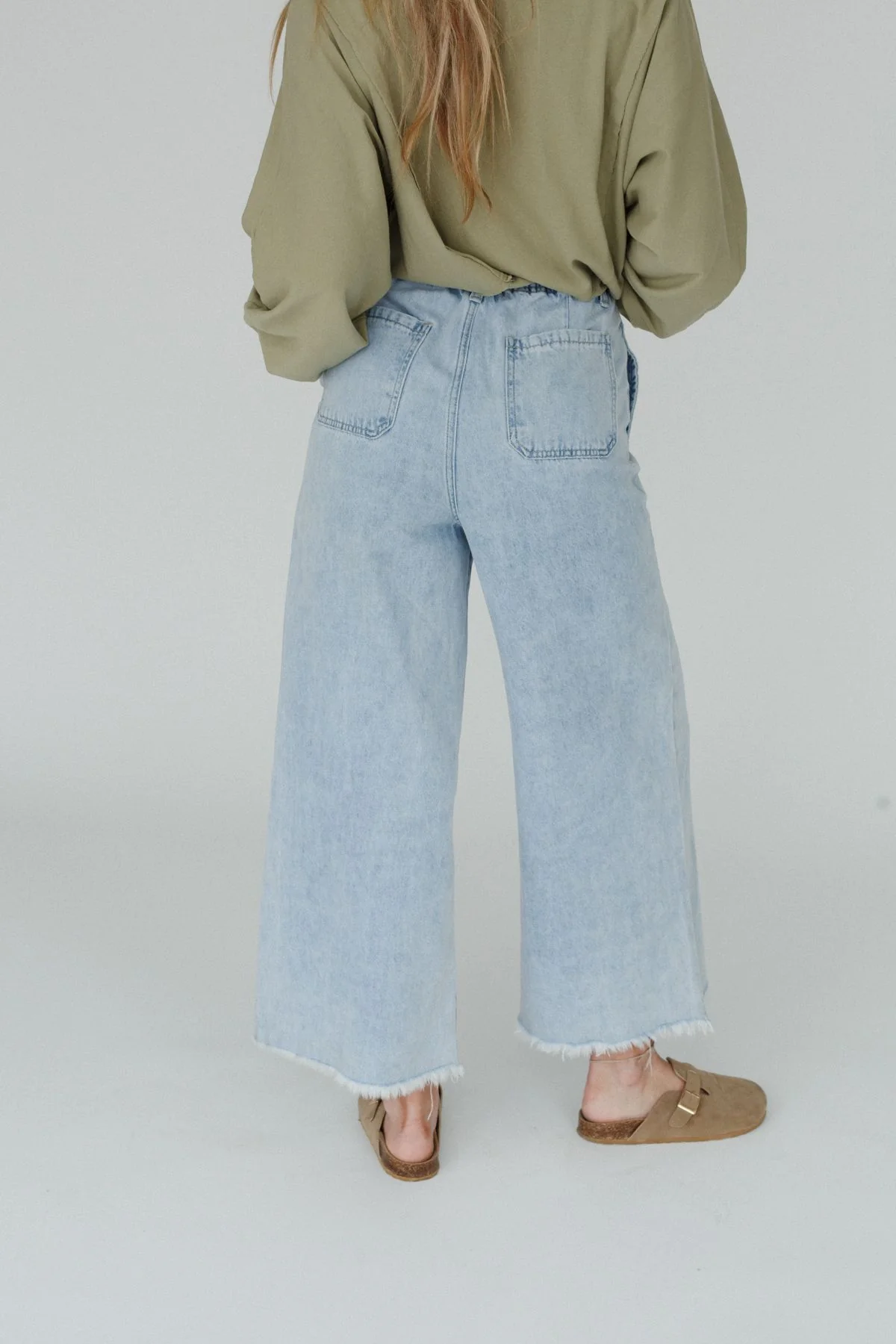 Simply You Wide Leg Jeans - Washed Denim - Image 6