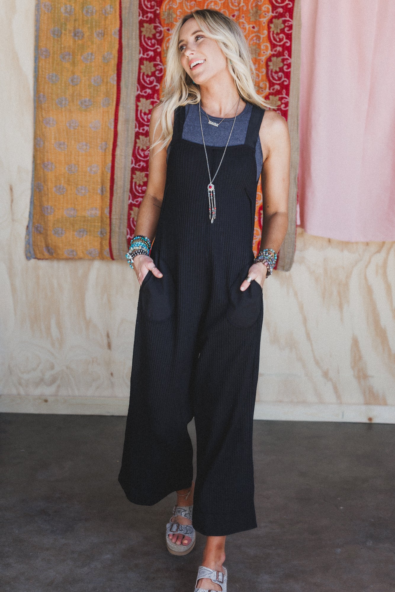 Sky Path Wide Leg Jumpsuit - Black - Image 3