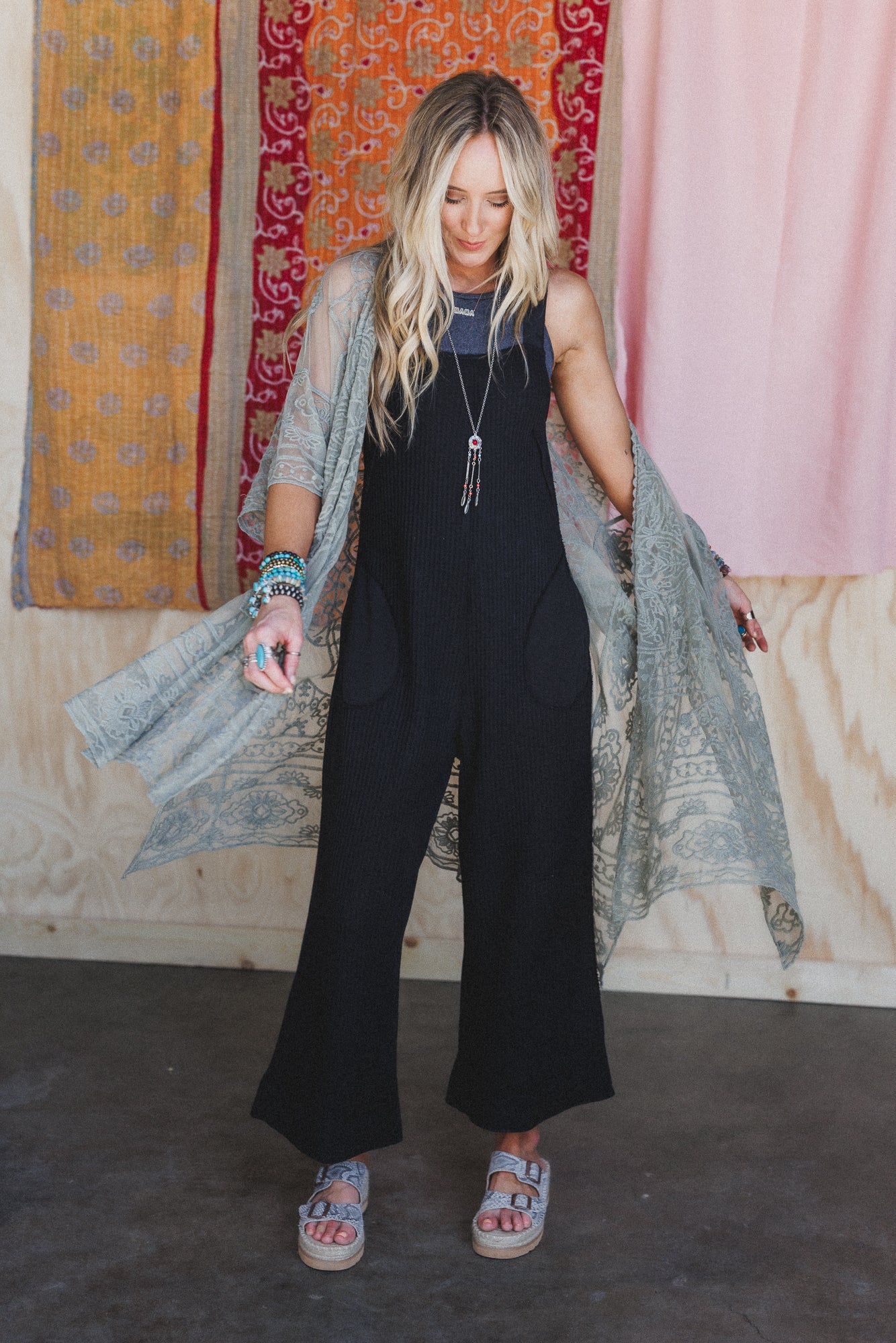 Sky Path Wide Leg Jumpsuit - Black - Image 5