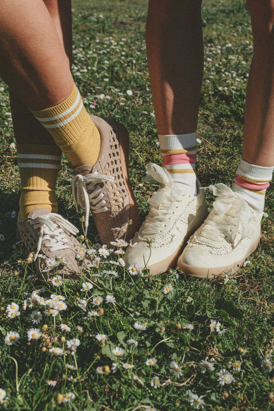 Sleepaway Style Retro Stripe Socks - Mustard - Image 3