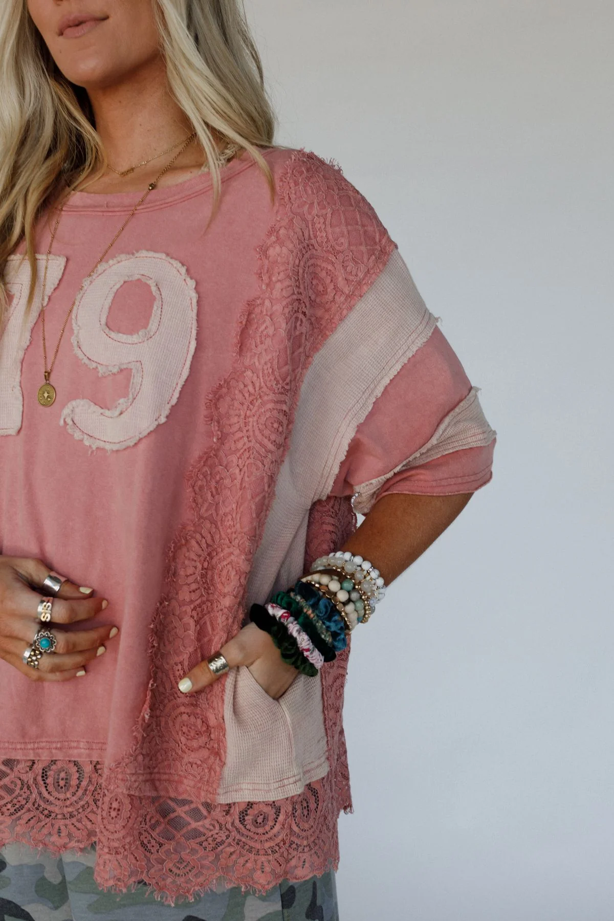 Slumber Party Patchwork Top - Pink - Image 4