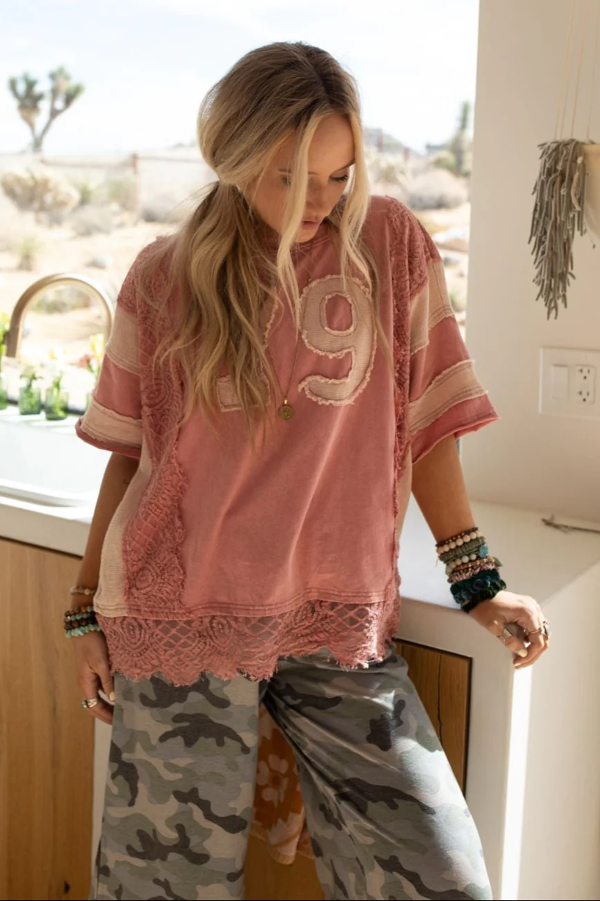 Slumber Party Patchwork Top - Pink - Image 5