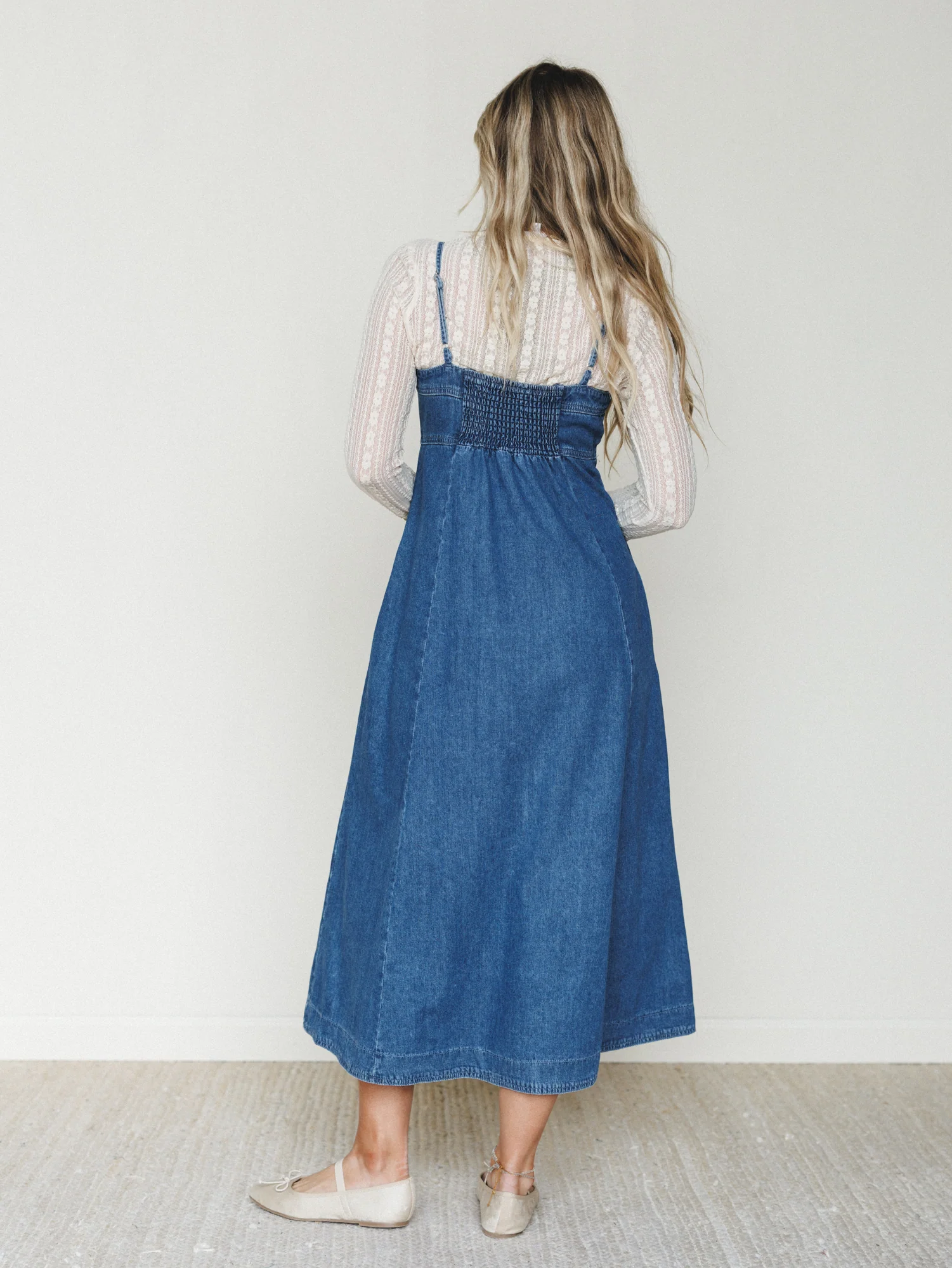 Small Town Girl Dress - Medium Wash - Image 2