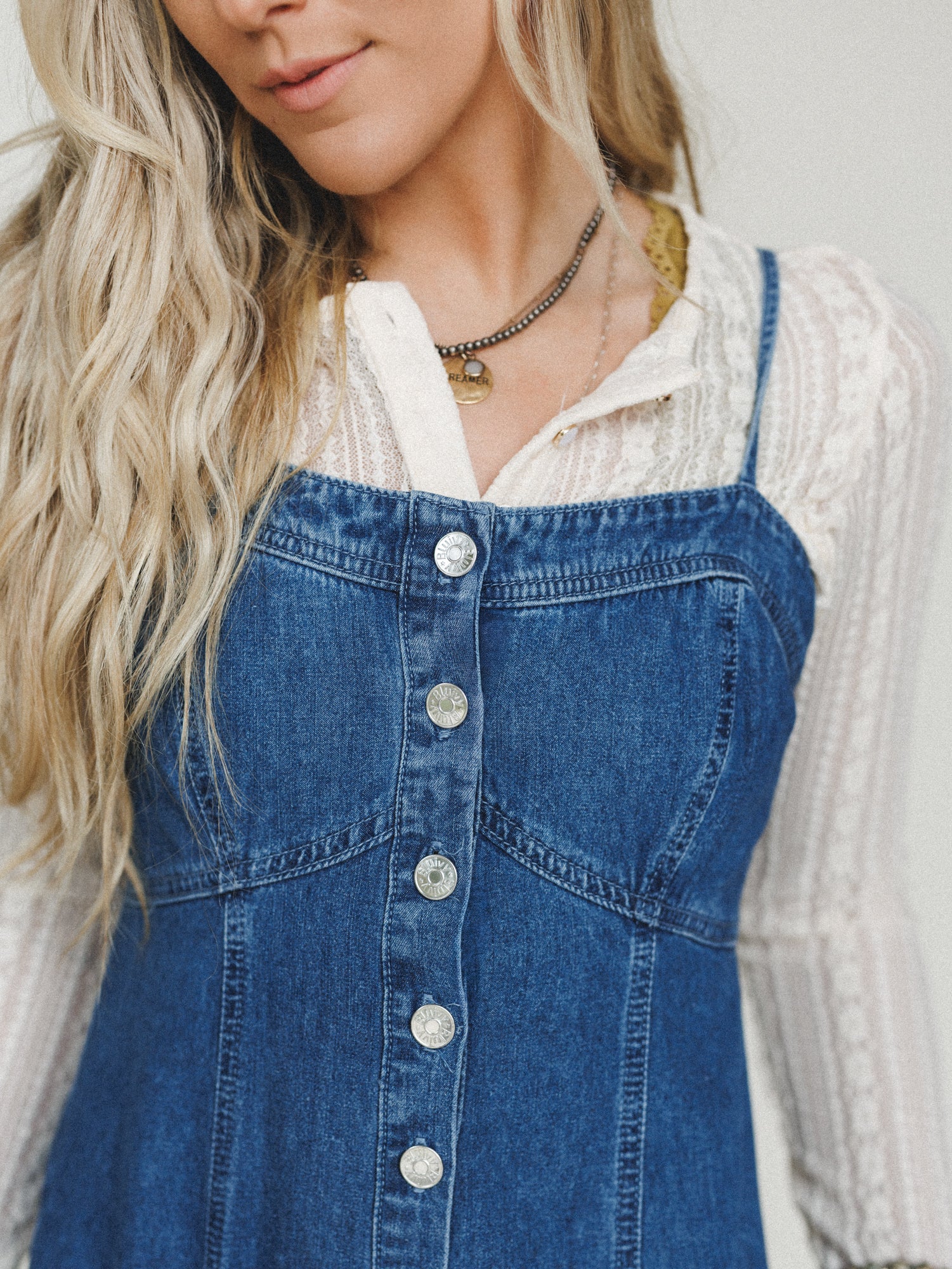 Small Town Girl Dress - Medium Wash - Image 3