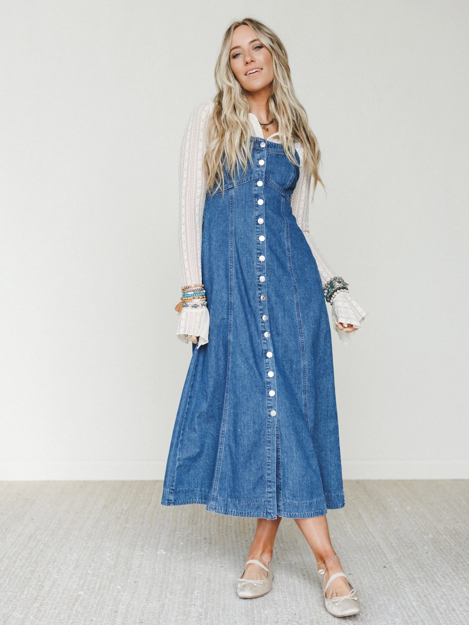 Small Town Girl Dress - Medium Wash - Image 5