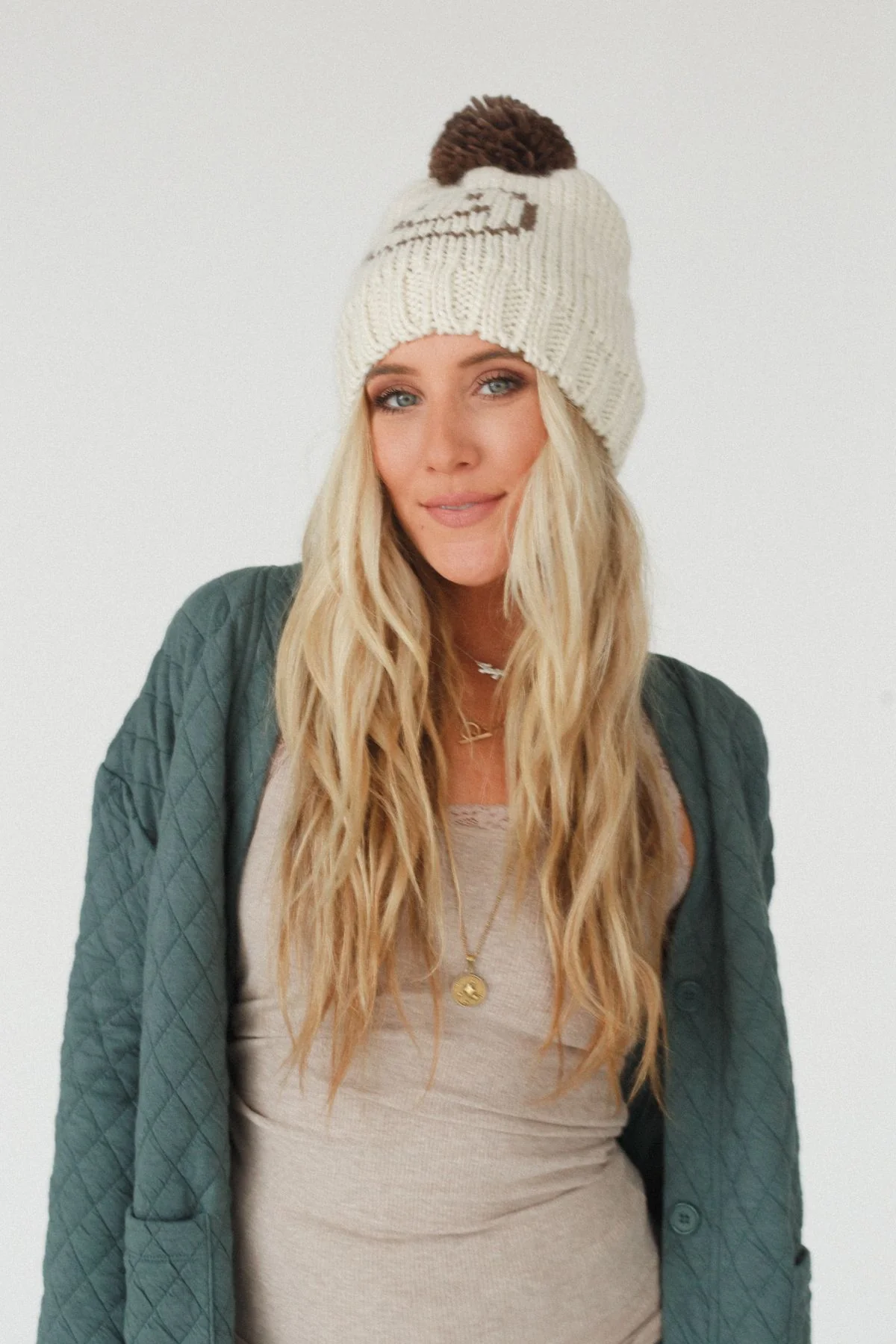 Snuggle Happy Pom Beanie - Ivory - Image 3