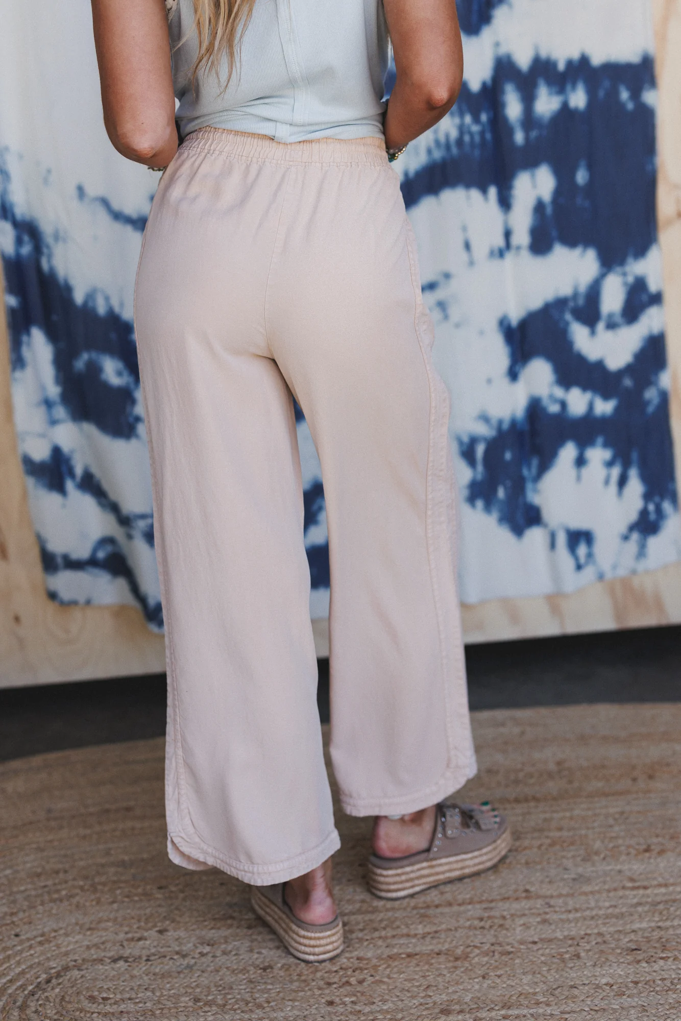 So Comfy Twill Wide Leg Pants - Light Khaki - Image 5