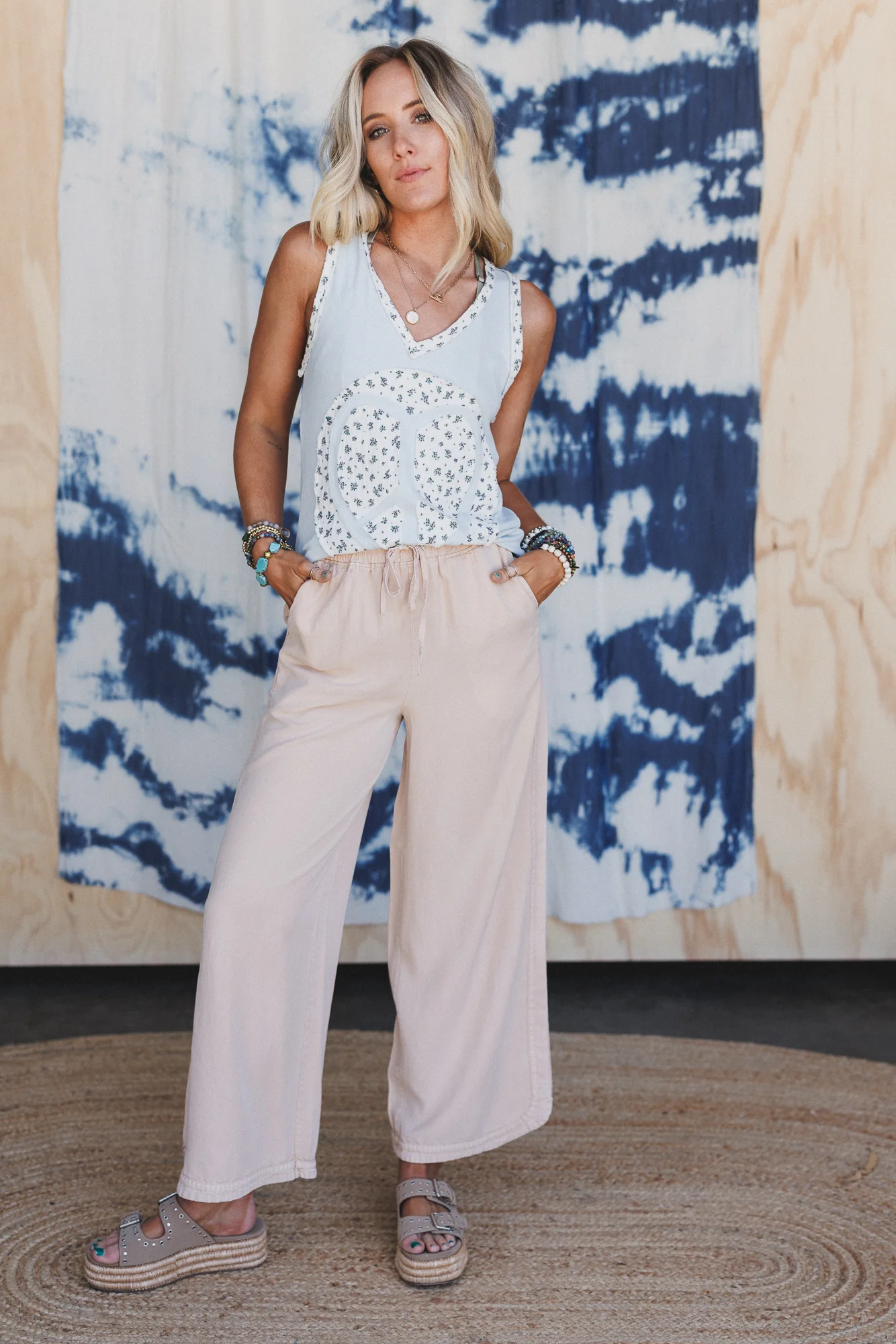 So Comfy Twill Wide Leg Pants - Light Khaki - Image 6