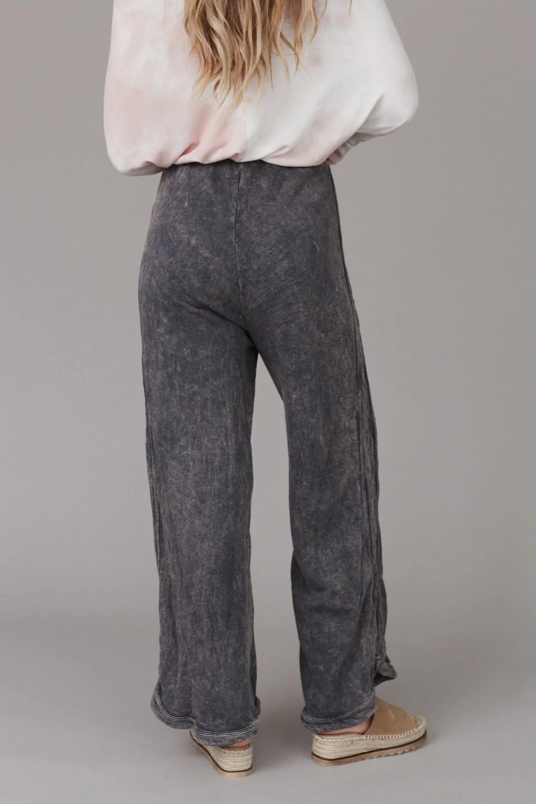 So Comfy Wide Leg Pant Full Length - Charcoal - Image 3