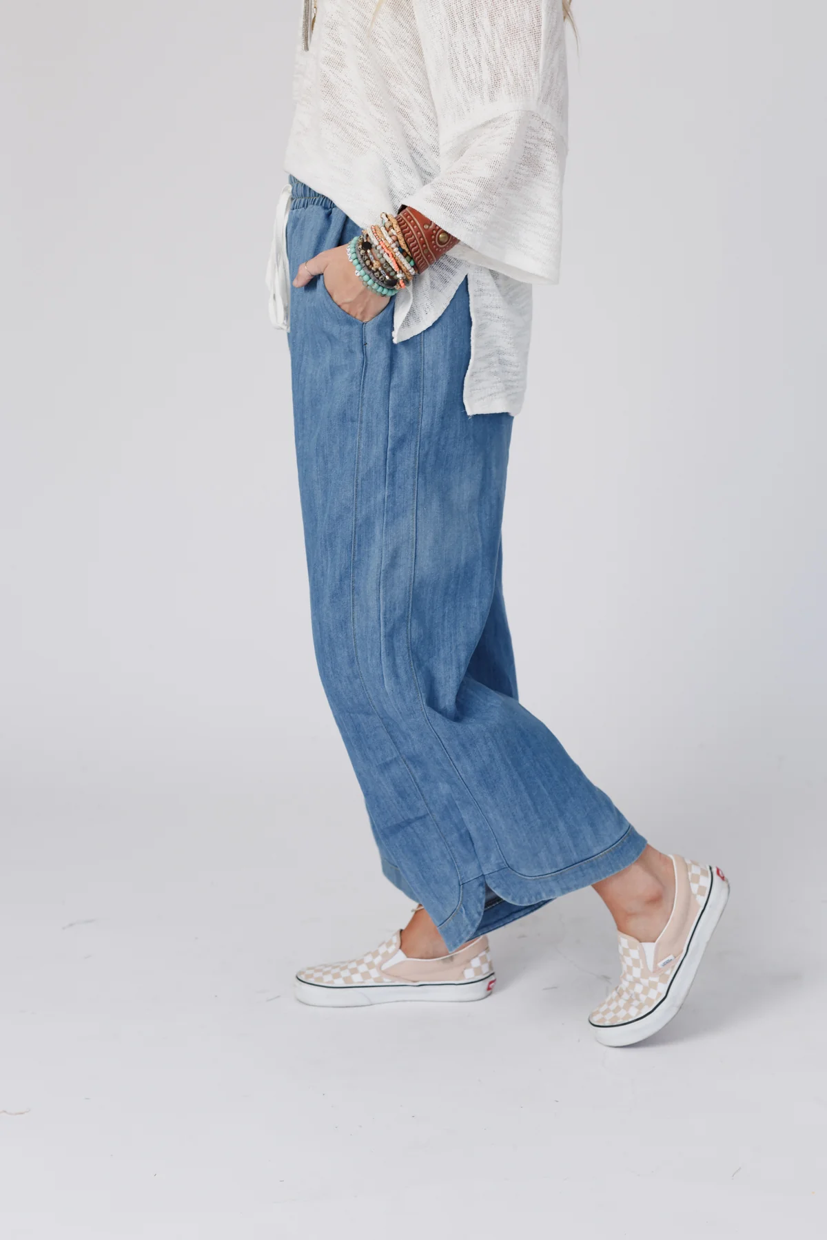 So Comfy Wide Leg Denim Pant - Denim - Image 4