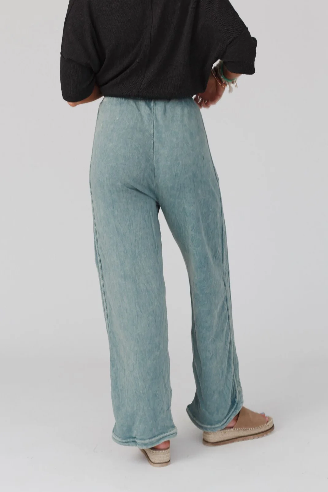 So Comfy Wide Leg Pant Full Length - Teal - Image 5