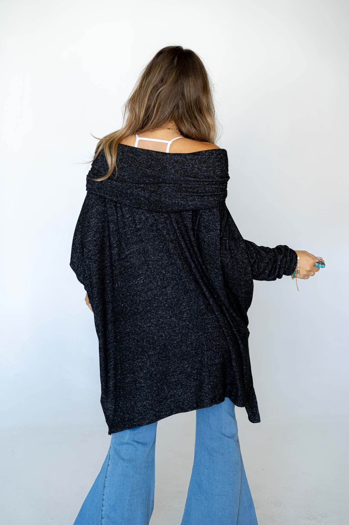The Nest So Versatile Flowy Knit Sweater - Charcoal - Image 7