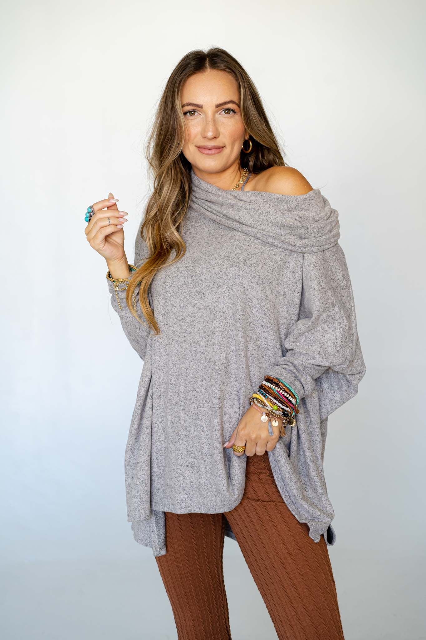 The Nest So Versatile Flowy Knit Sweater - Oatmeal - Image 11