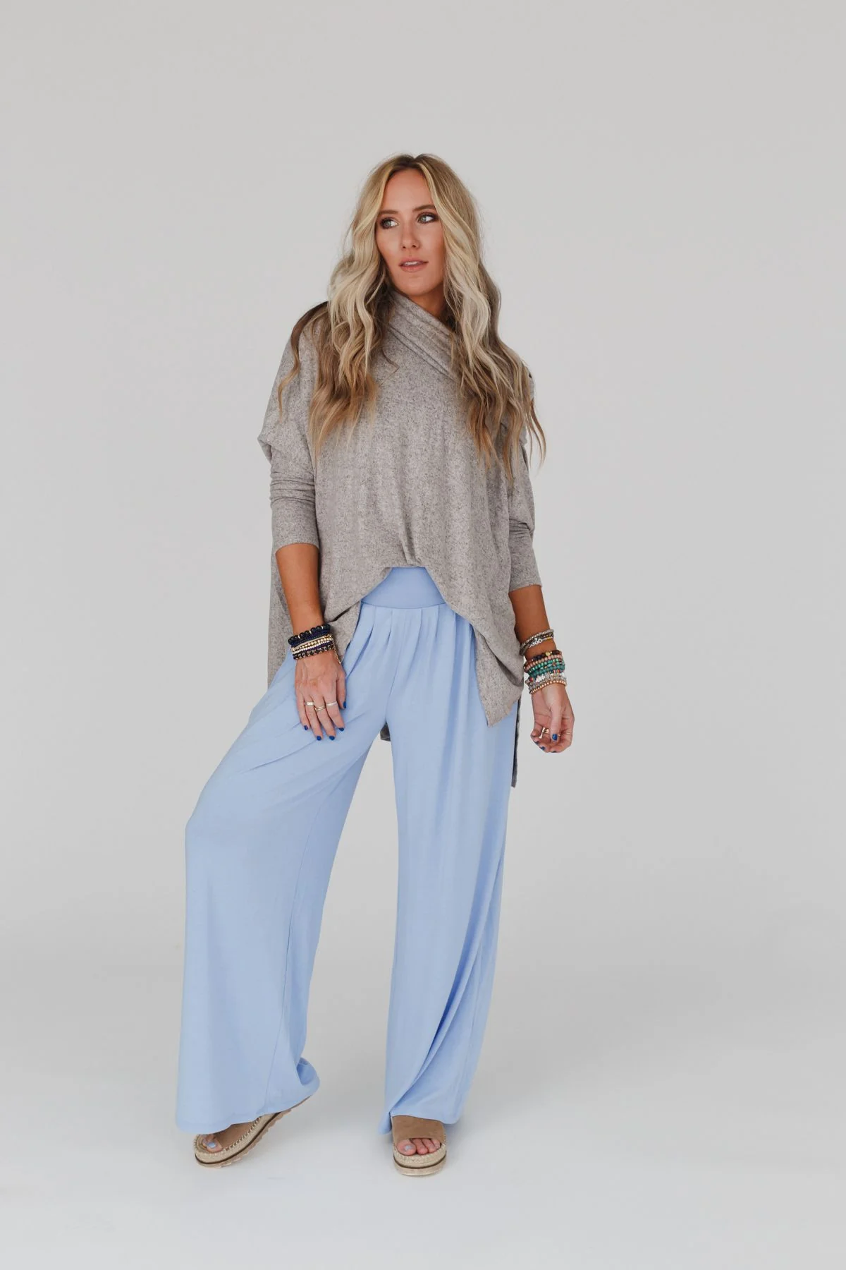 The Nest So Versatile Flowy Knit Sweater - Oatmeal - Image 12
