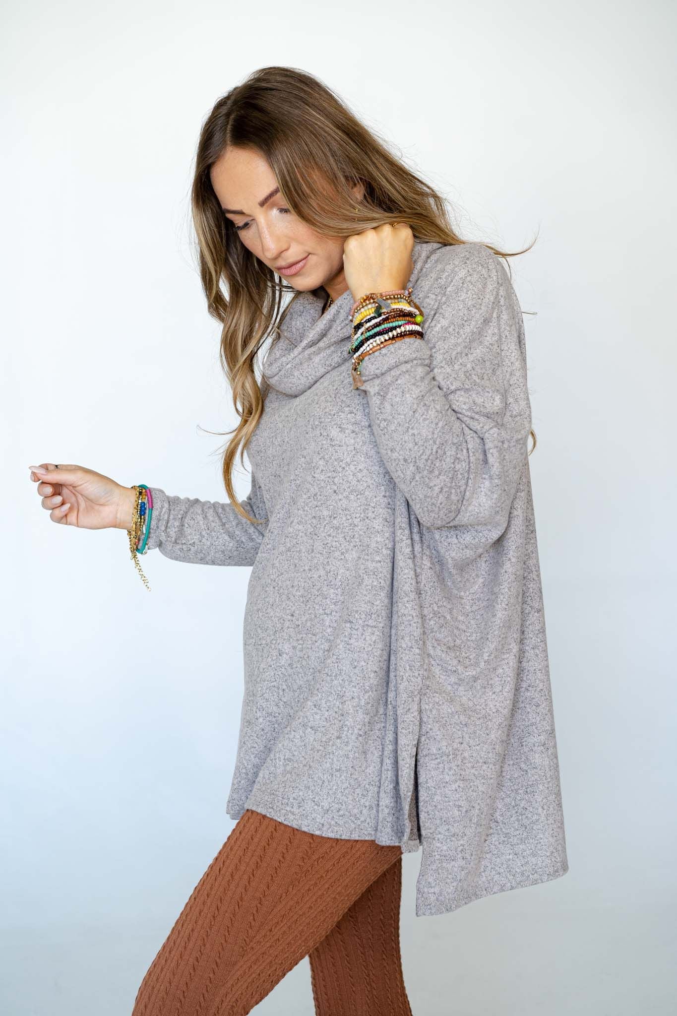 The Nest So Versatile Flowy Knit Sweater - Oatmeal - Image 4