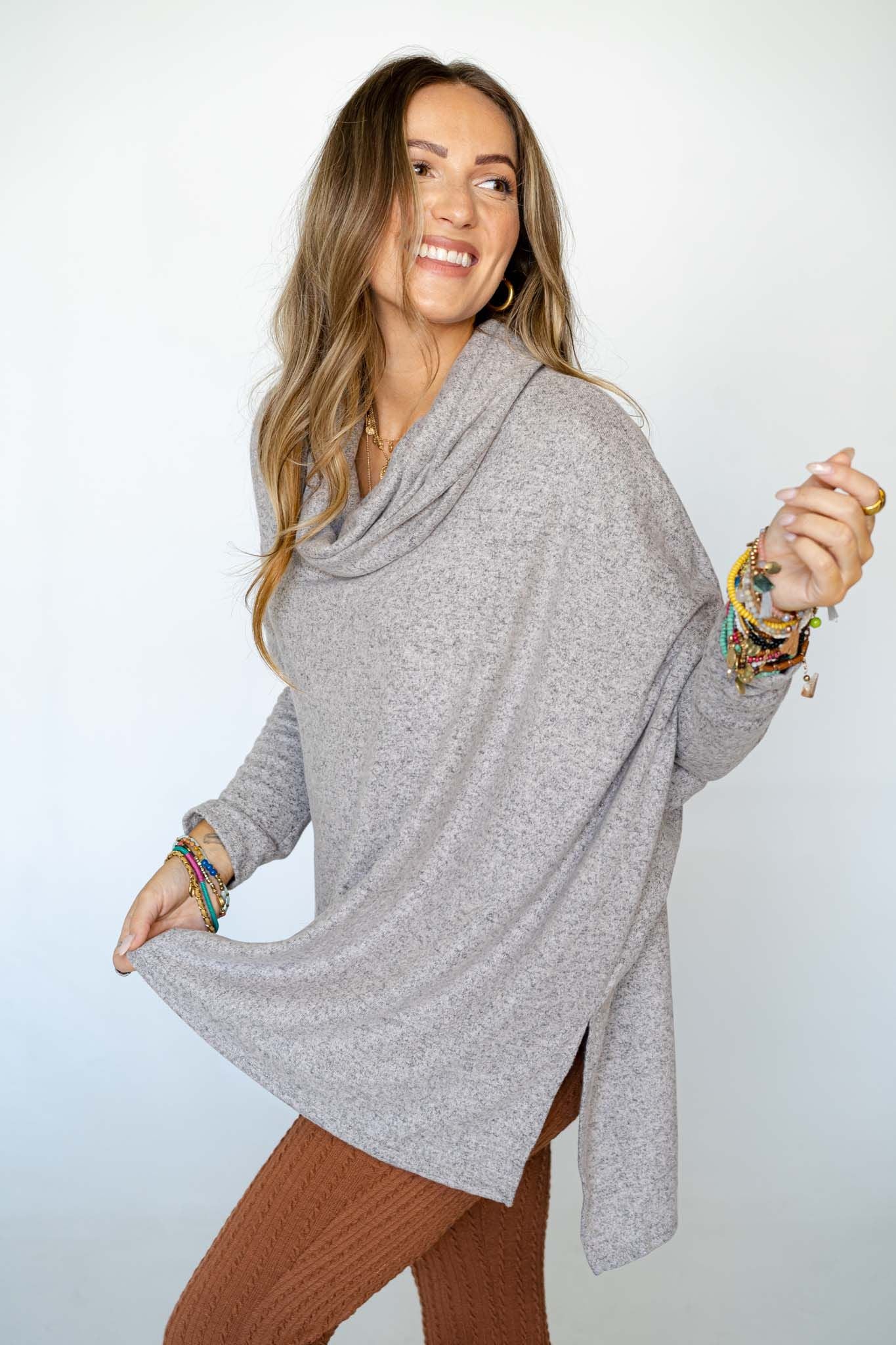The Nest So Versatile Flowy Knit Sweater - Oatmeal - Image 8