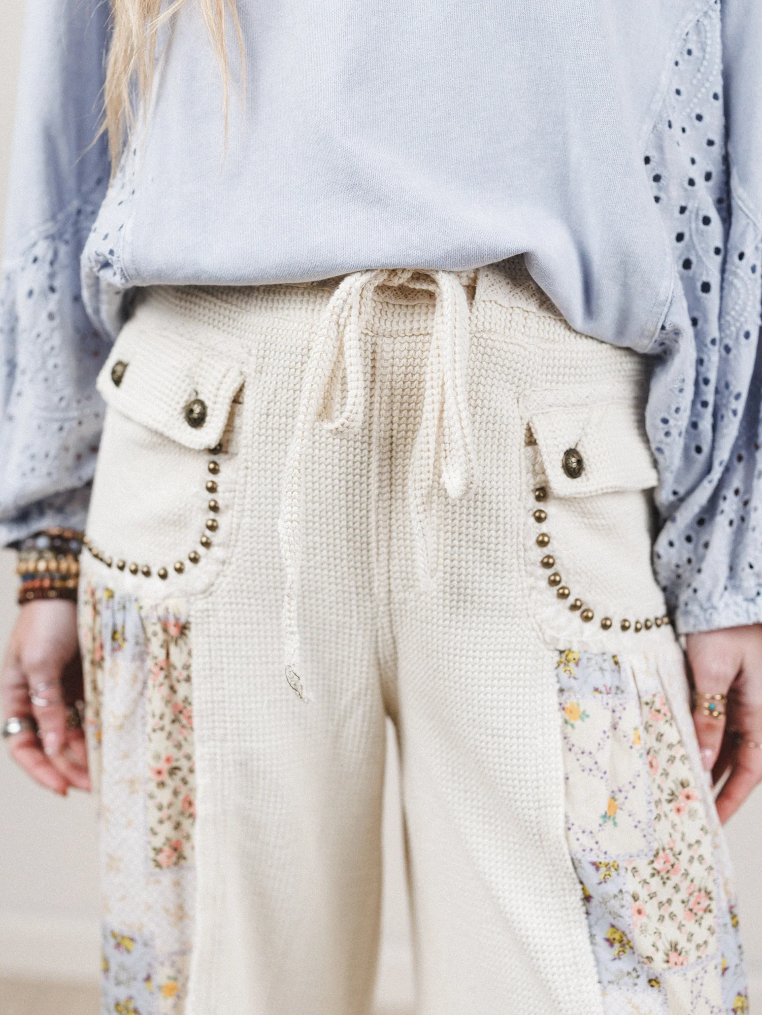 Soft But Studded Pants - Cream - Image 2