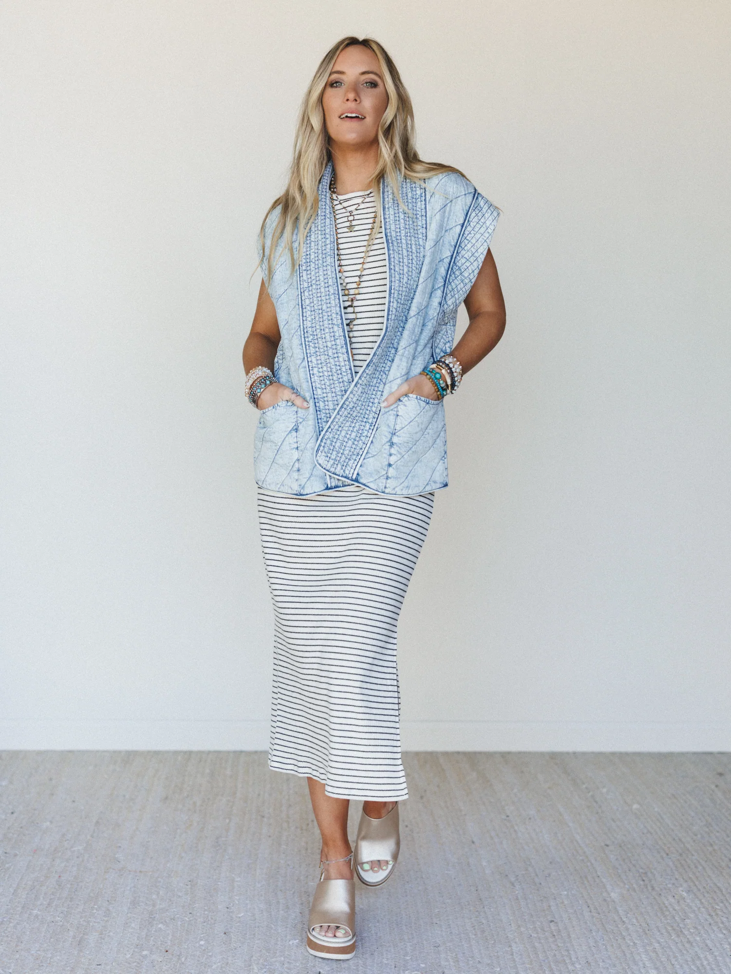Soft Edge Vest - Denim - Image 4