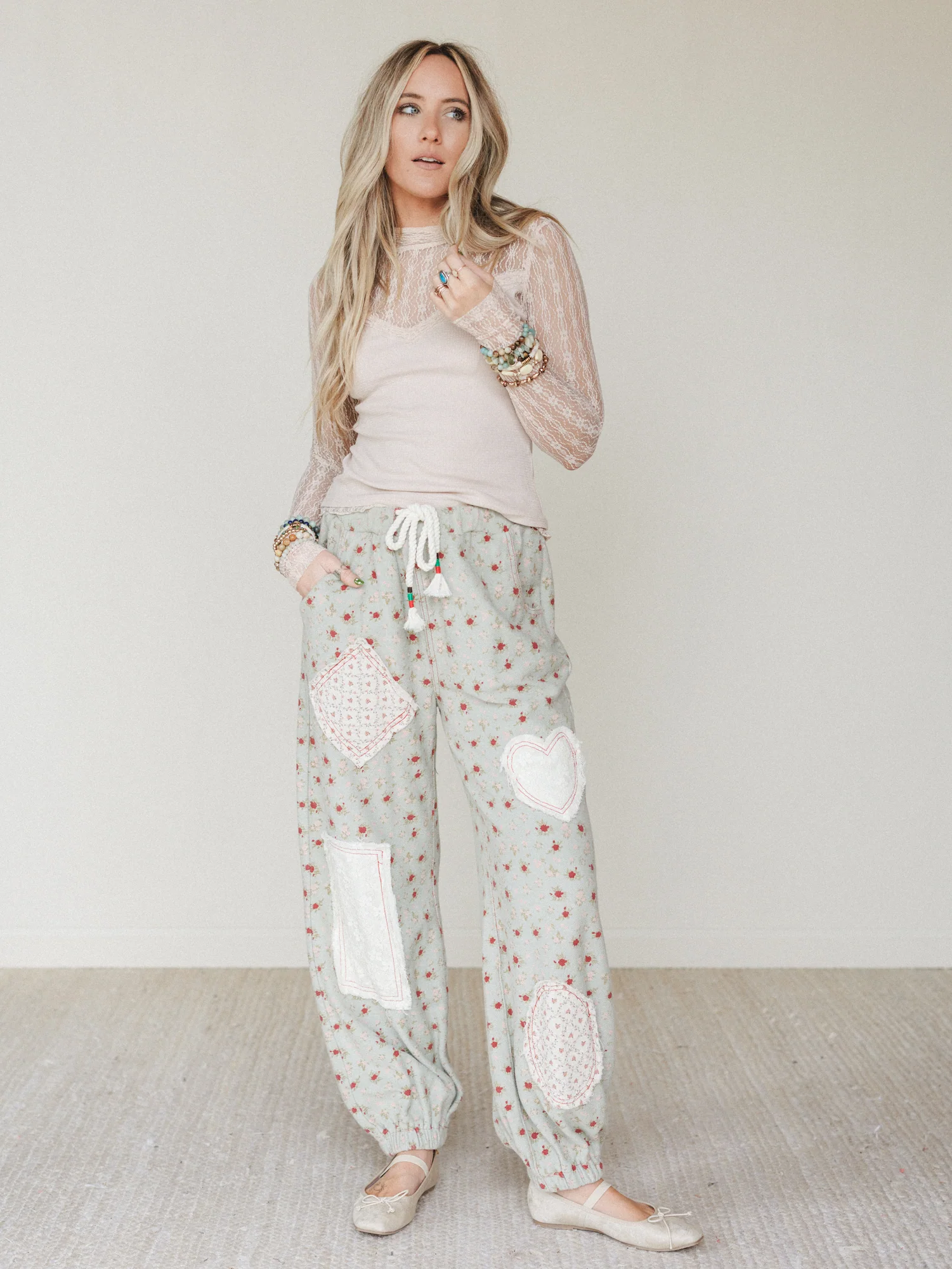 Soft Escape Lace Detail Top - Blush - Image 5