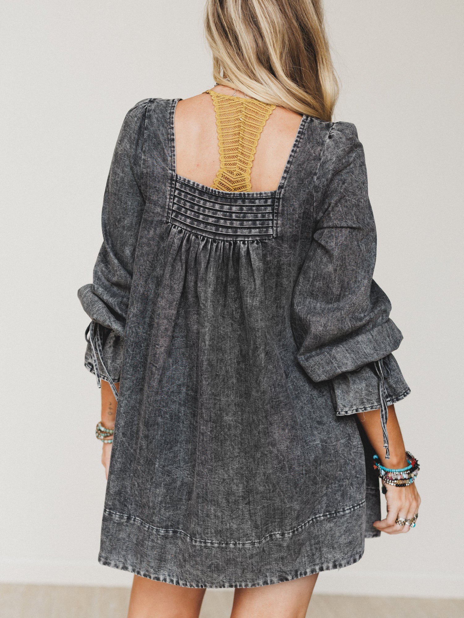 Soft Grove Babydoll Dress - Black - Image 5