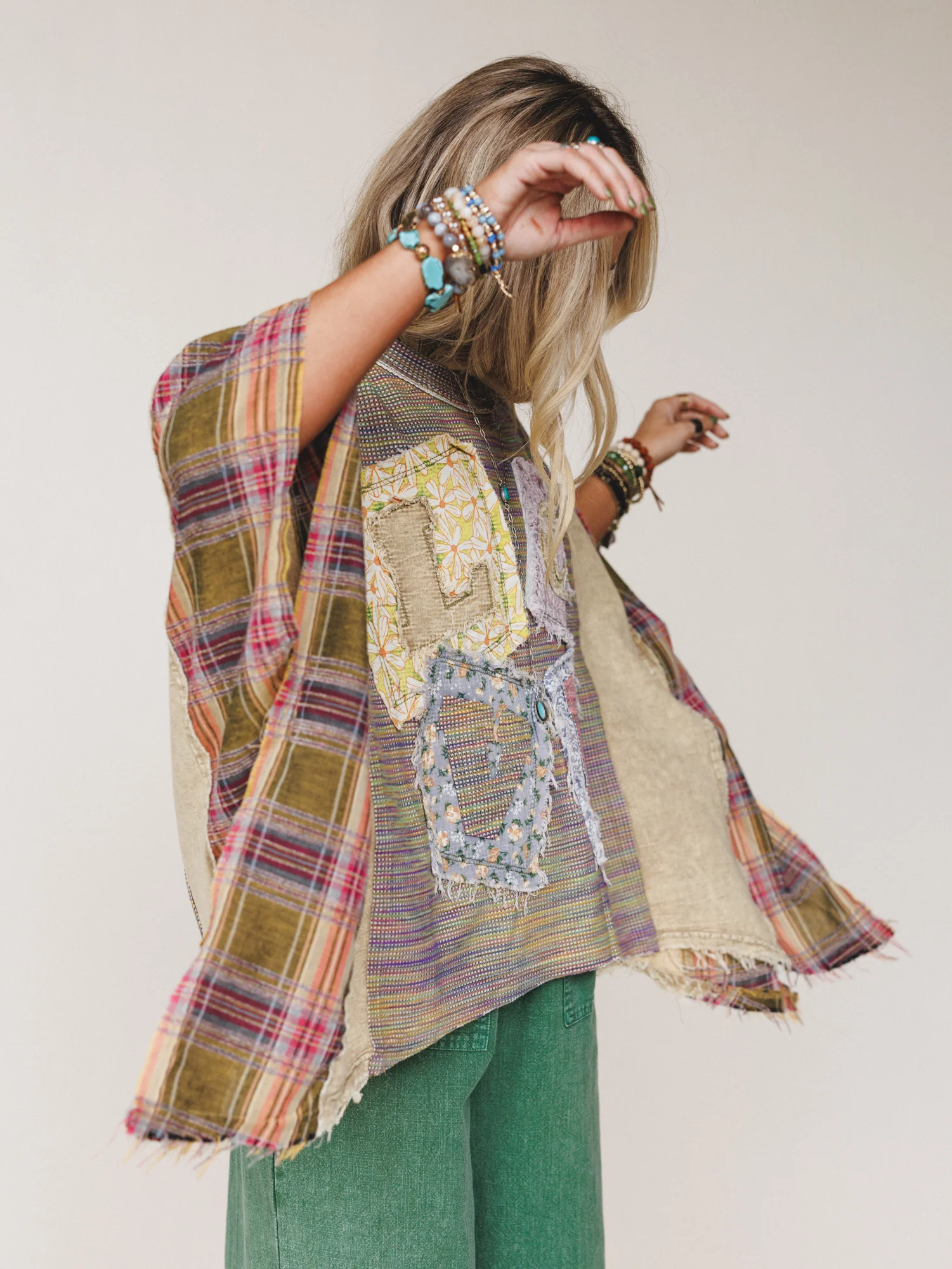 Soft Heart Patchwork Top - Olive - Image 2