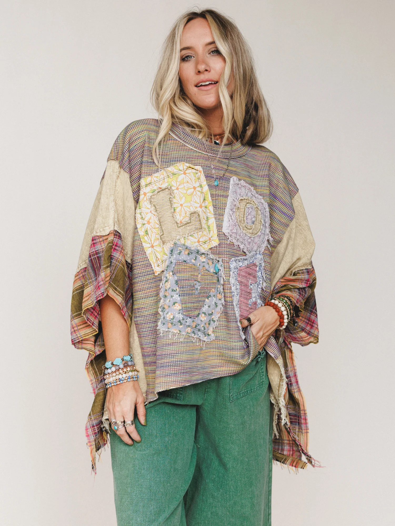 Soft Heart Patchwork Top - Olive - Image 6