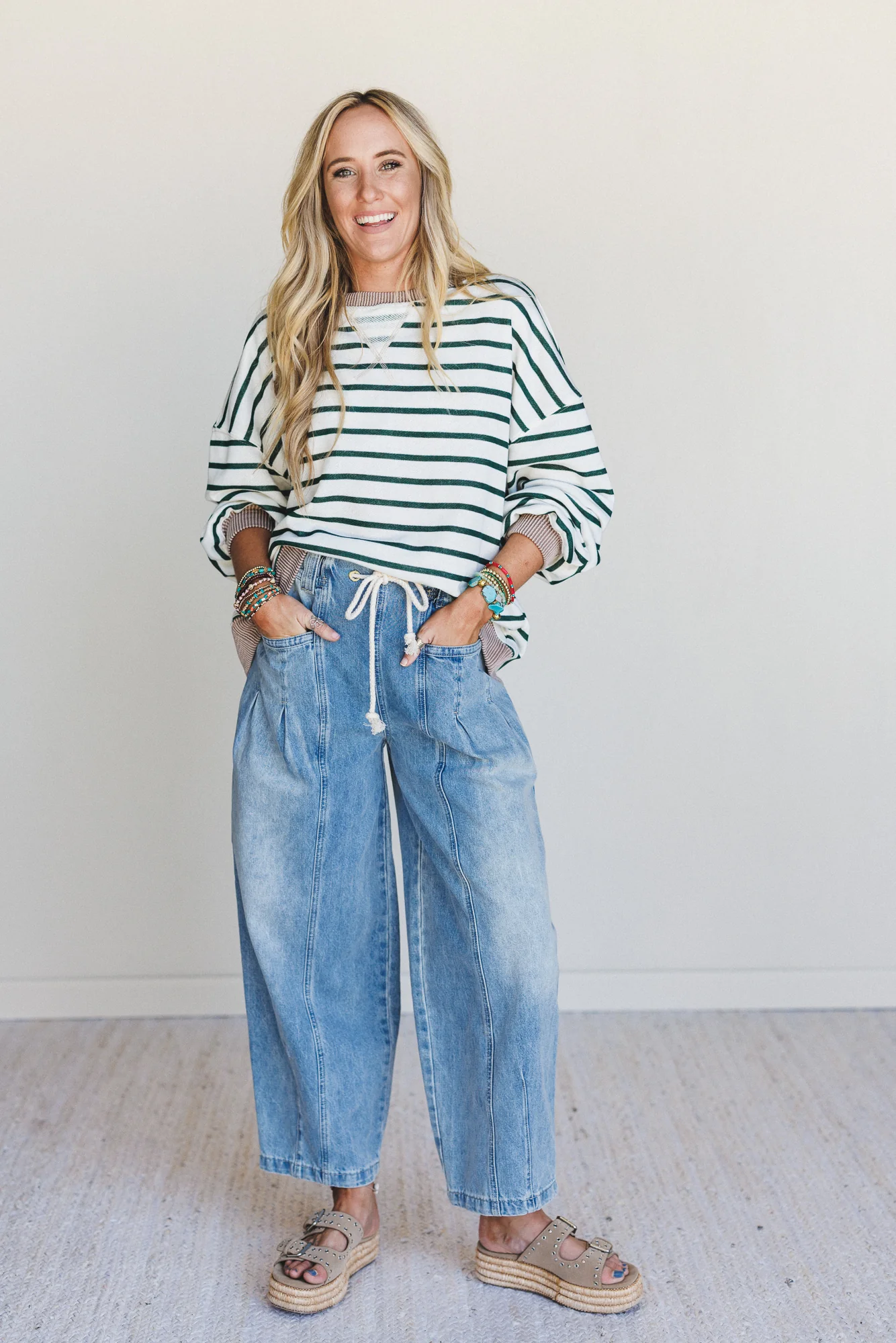 Soho City Drawstring Barrel Jeans - Denim - Image 5