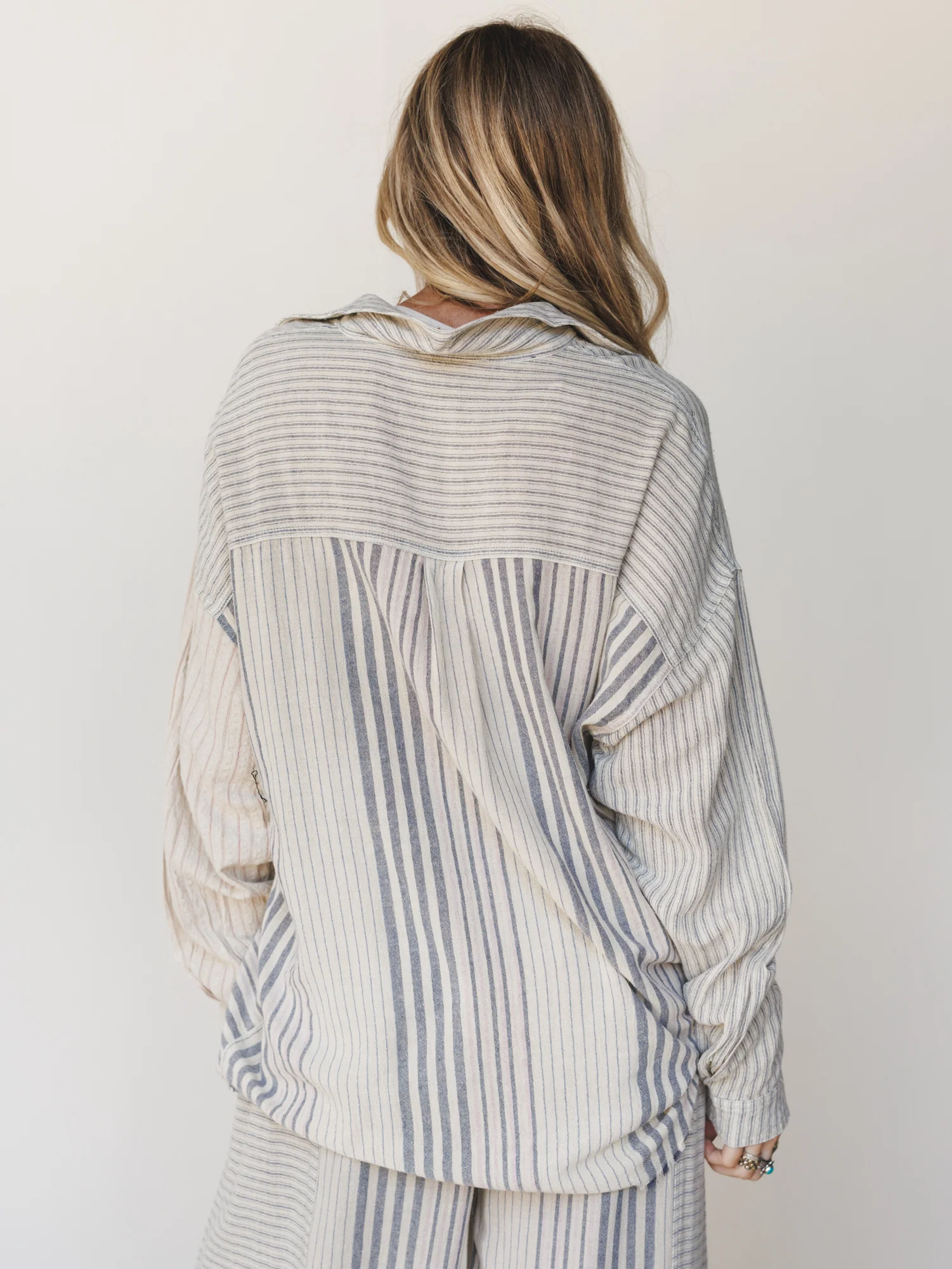 Solana Stripe Button Down Top - Faded Sage - Image 5
