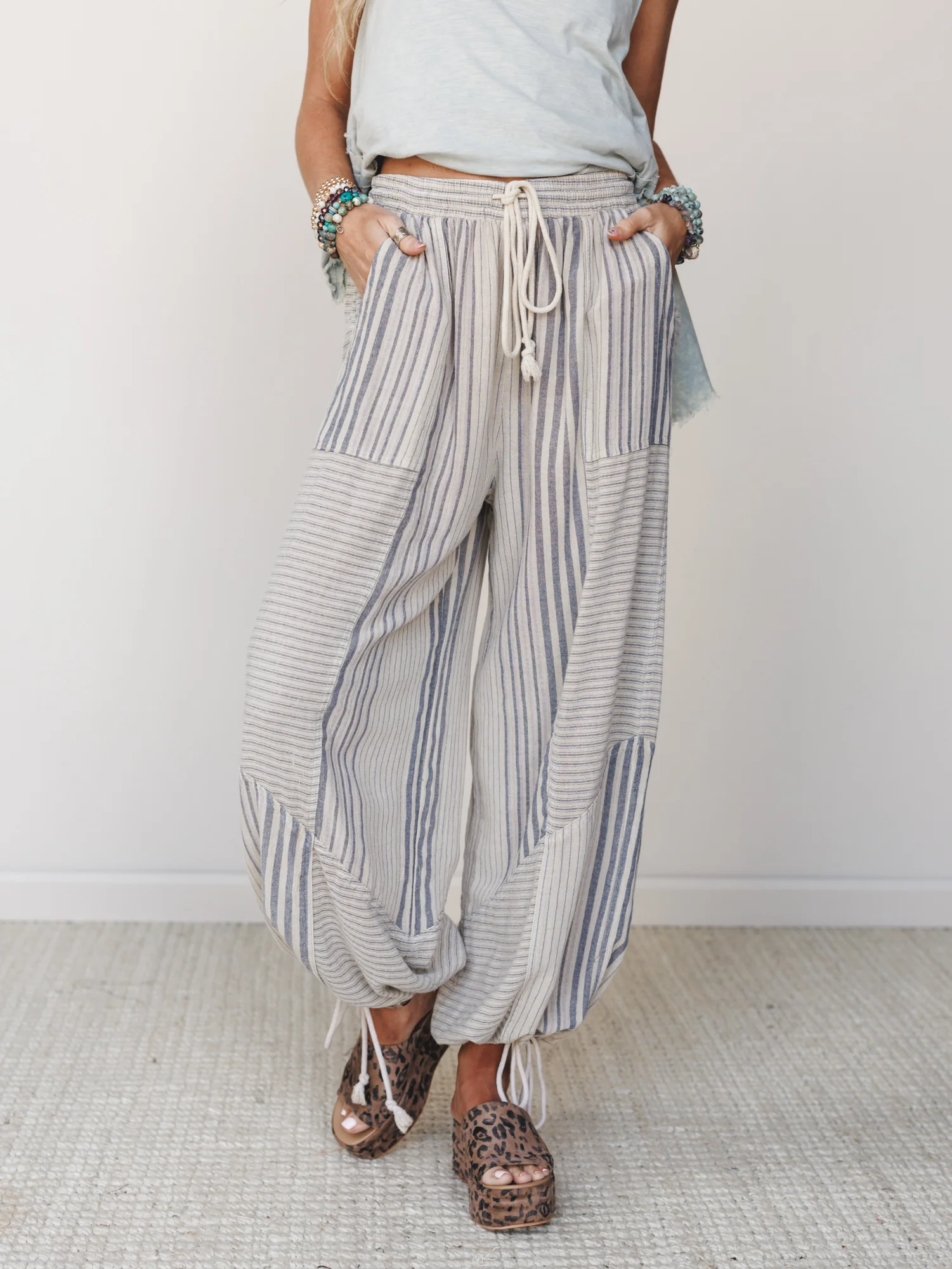 Solana Stripe Pants - Faded Sage - Image 2