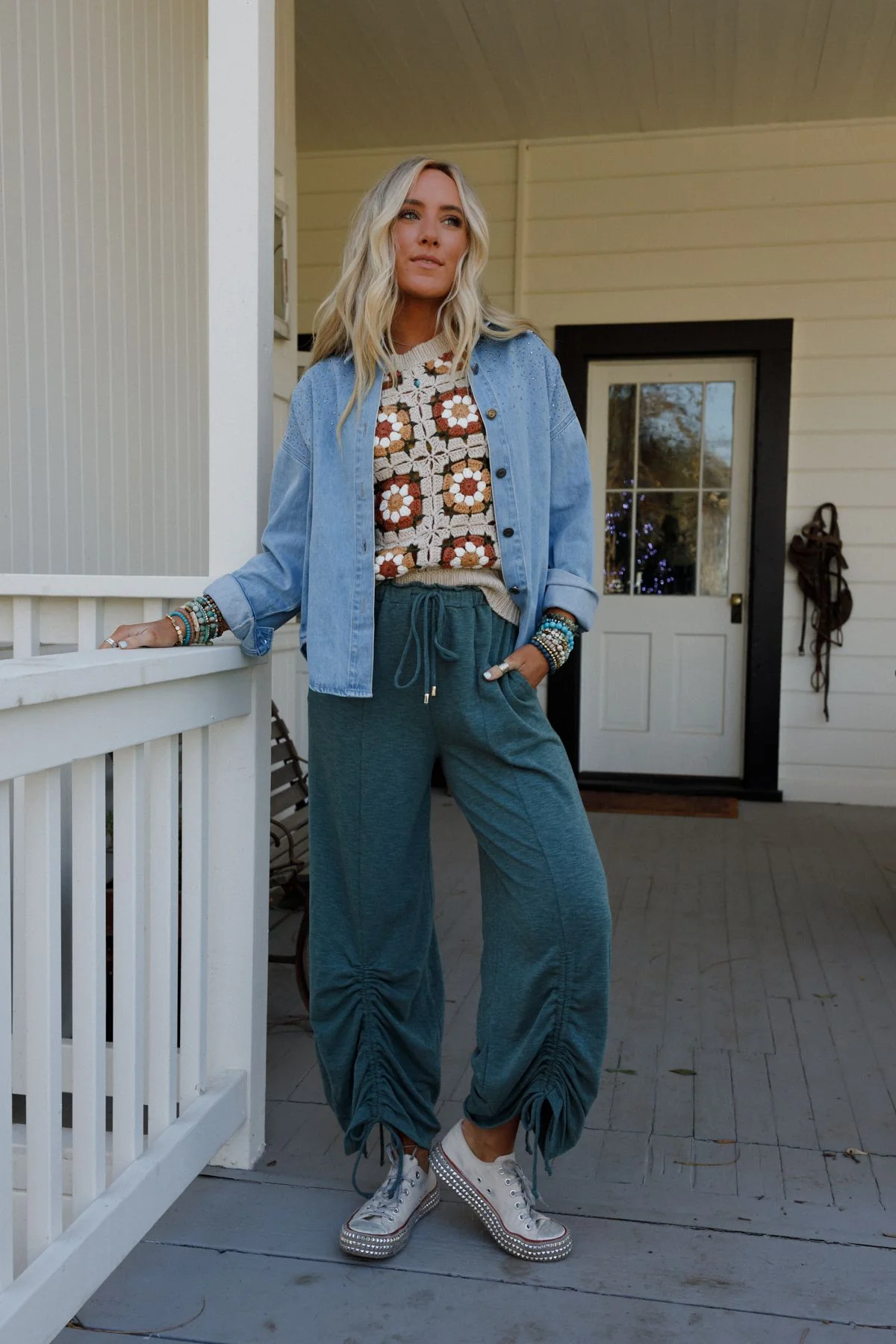 The Nest Solie Cinched Pants - Green Olive - Image 2