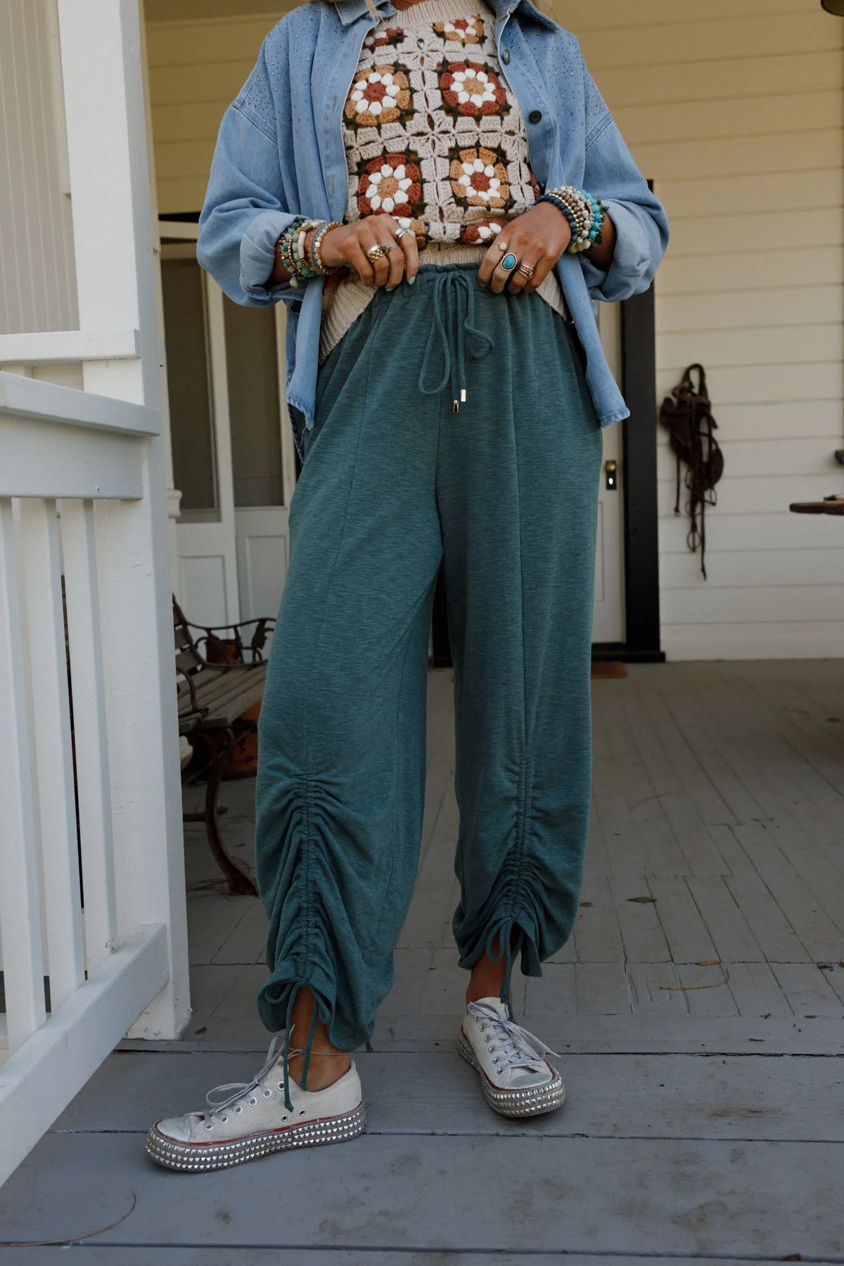 The Nest Solie Cinched Pants - Green Olive - Image 8