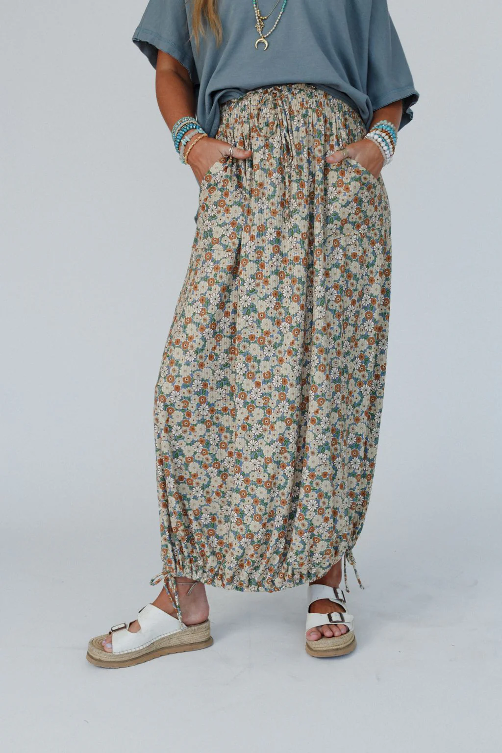 The Nest Solstice Song Cinched Skirt - Khaki - Image 3