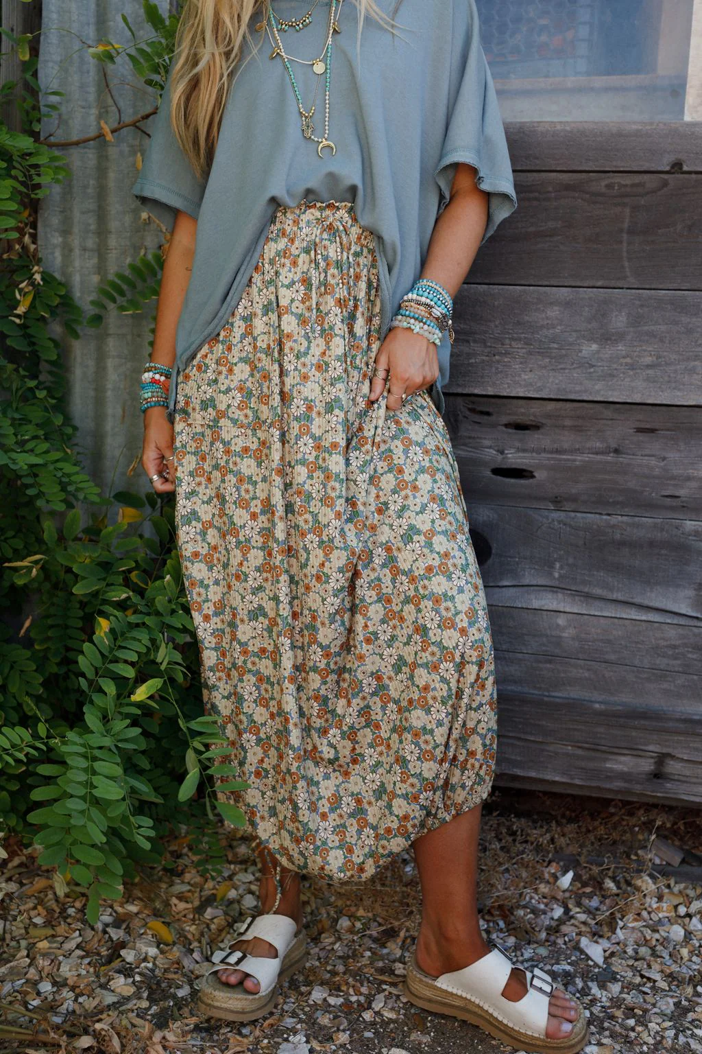 The Nest Solstice Song Cinched Skirt - Khaki - Image 8