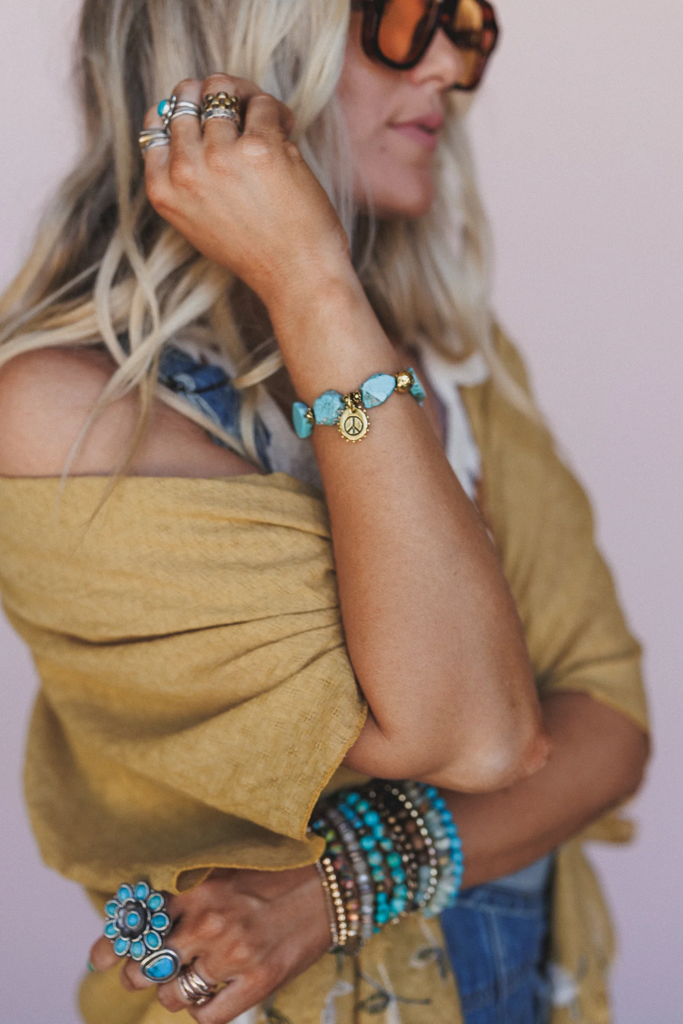 Solstice Treasure Beaded Bracelet - Turquoise - Image 4