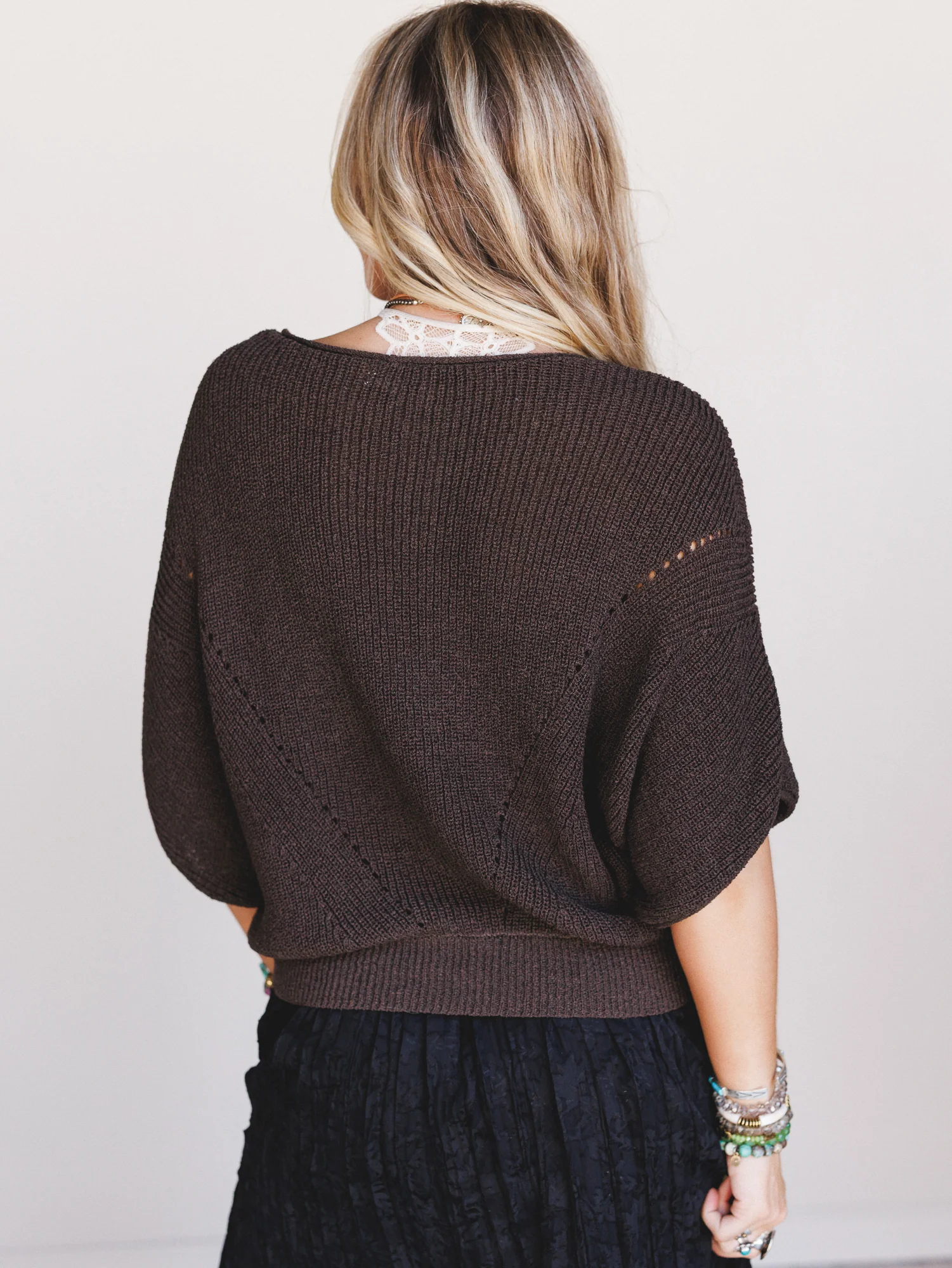 Somewhere Soft Sweater Top - Charcoal - Image 5