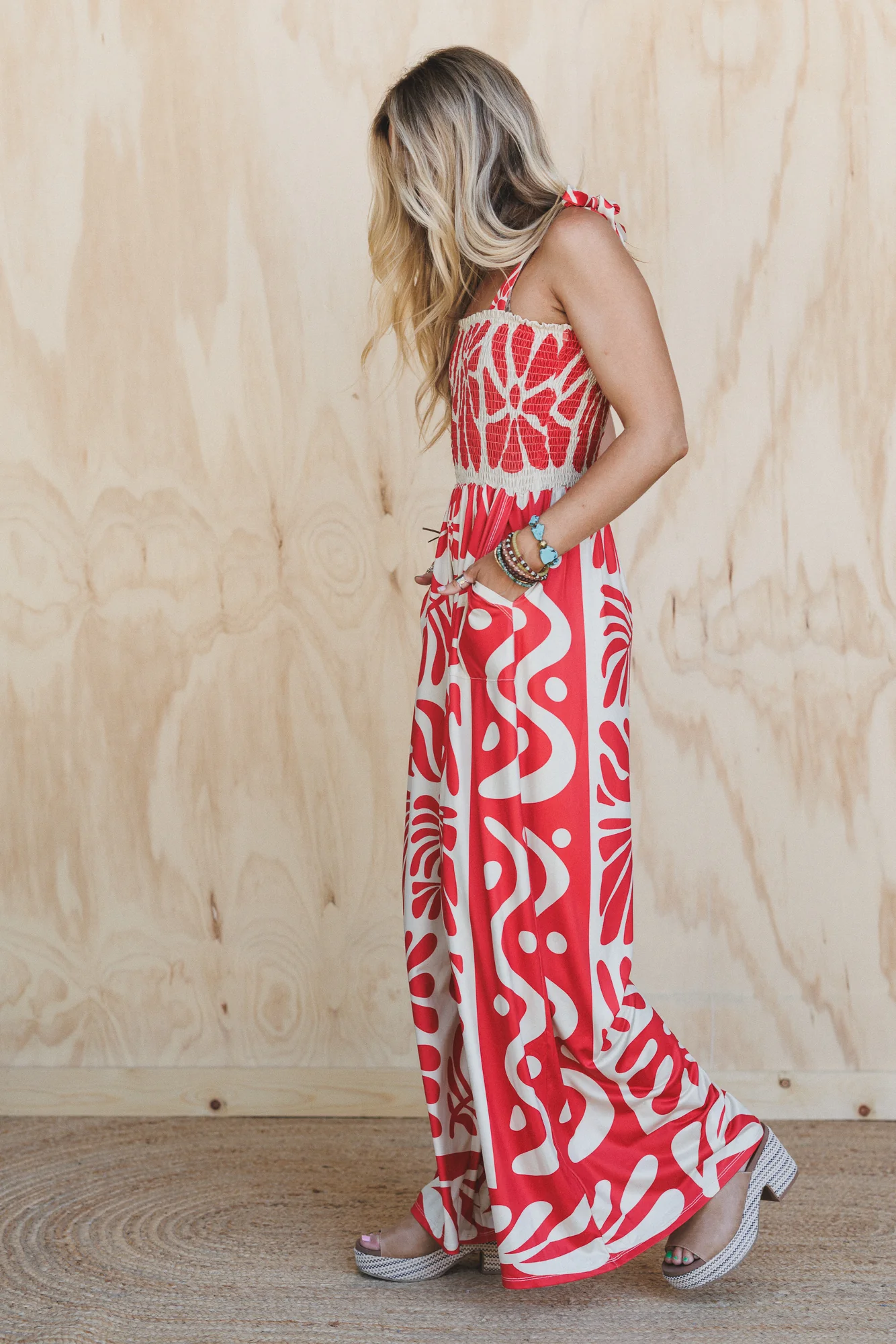 Soul Caravan Printed Jumpsuit - Red - Image 2