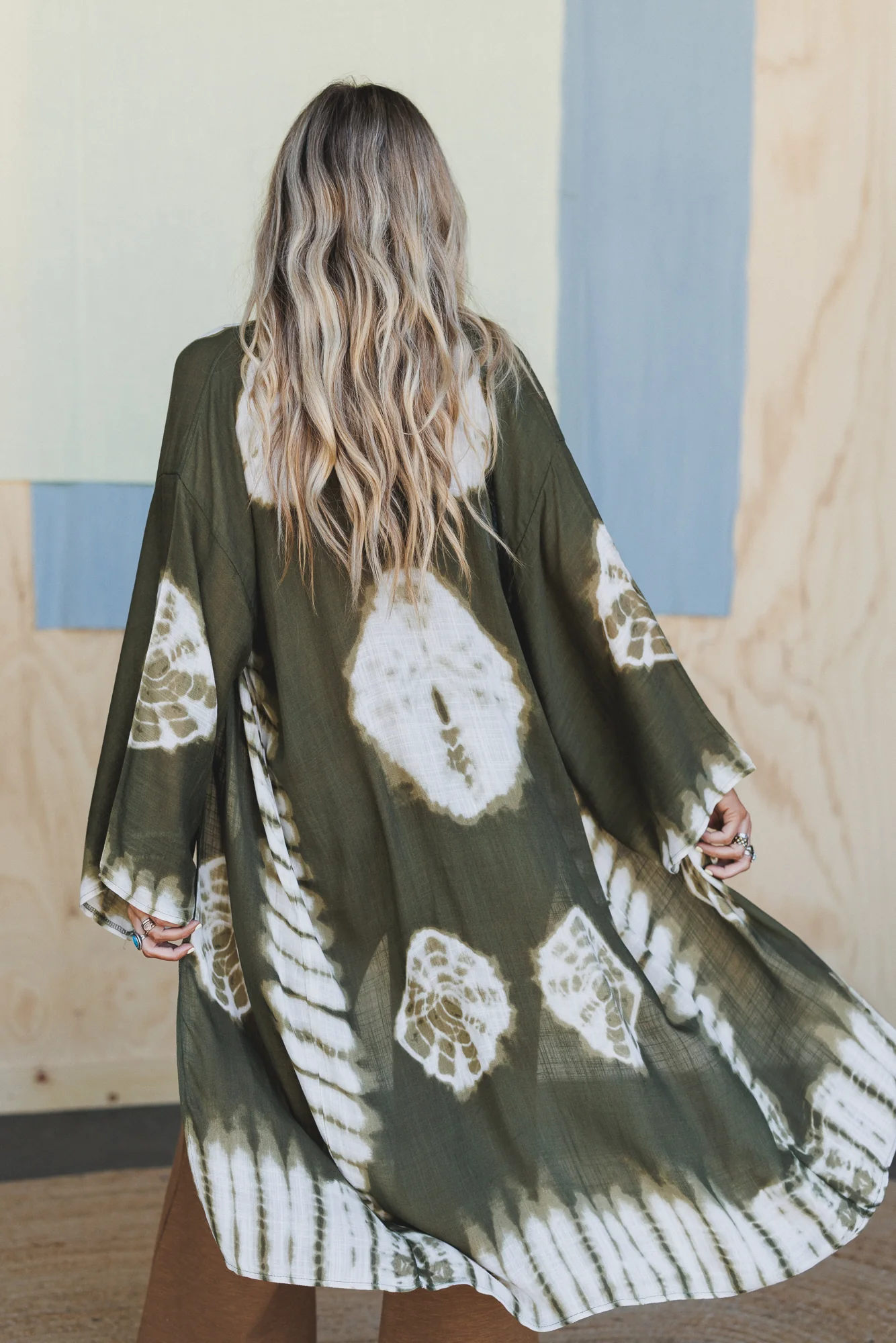 Spellbound Tie Dye Kimono - Olive - Image 4
