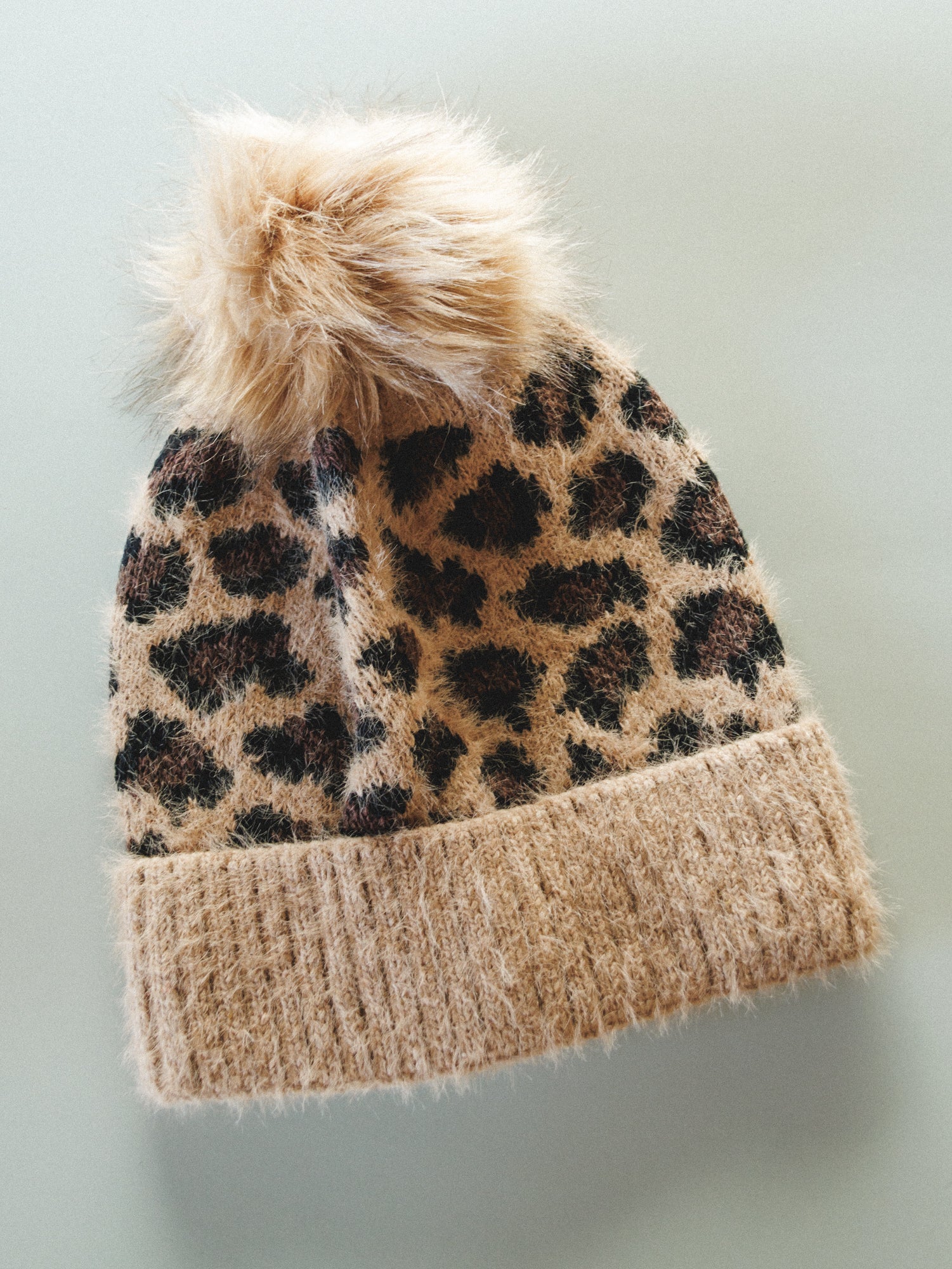 Spot On Leopard Print Beanie - Camel - Image 2