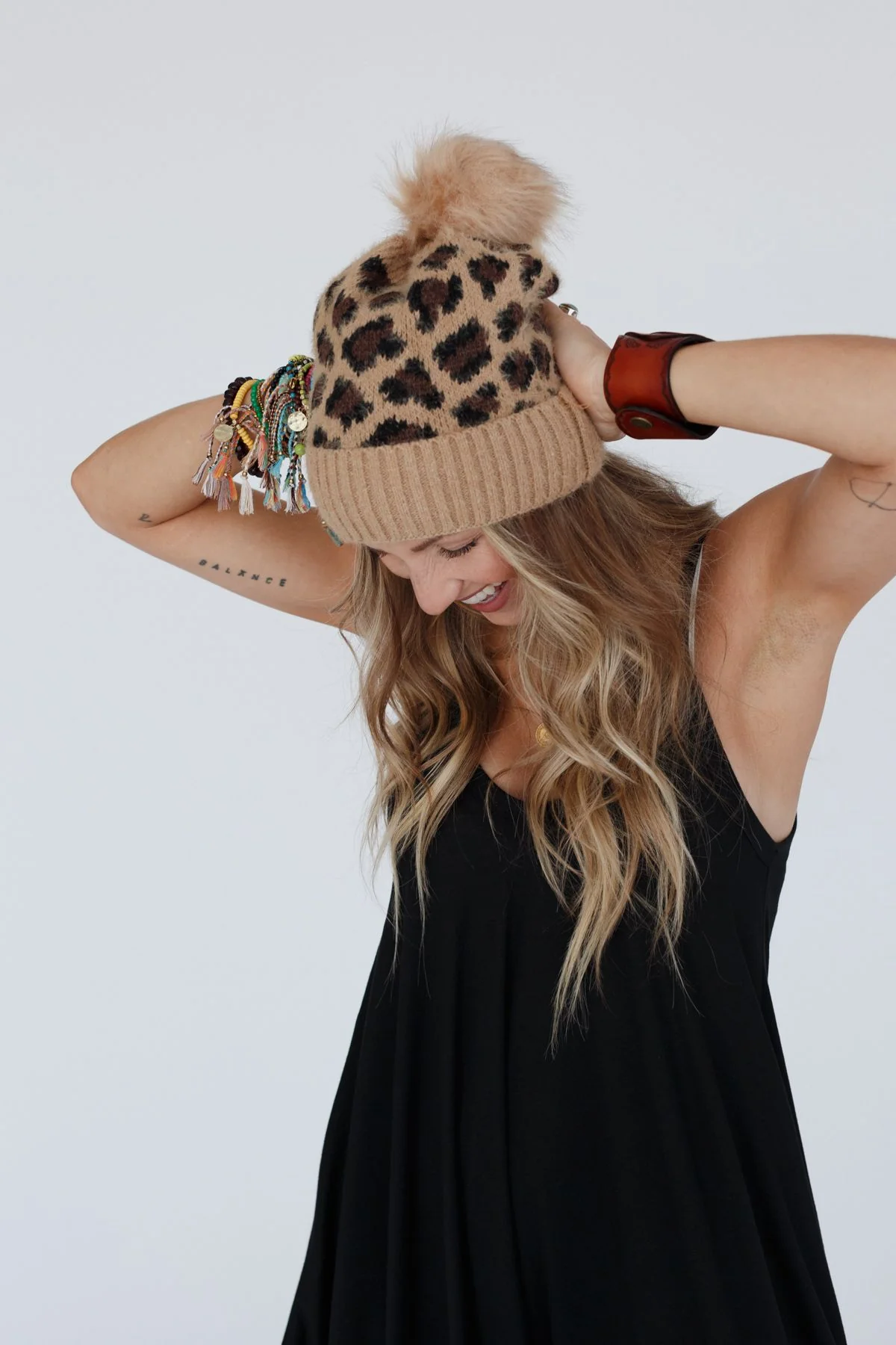 Spot On Leopard Print Beanie - Camel - Image 5