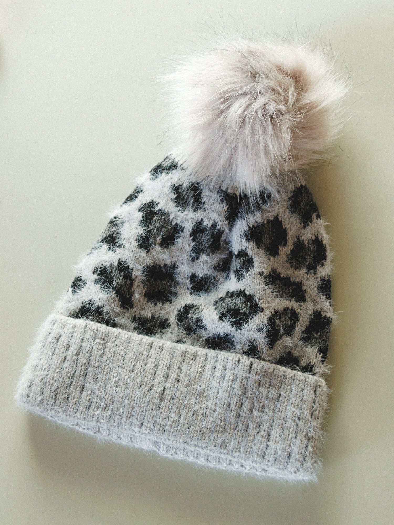 Spot On Leopard Print Beanie - Gray - Image 2