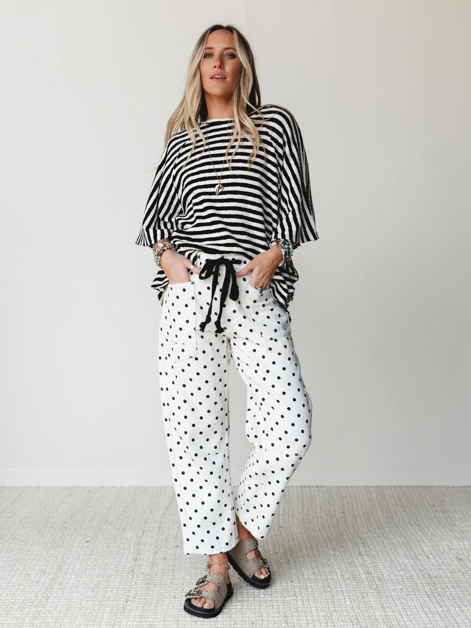 Spotted and Dotted Pants - Cream - Image 5