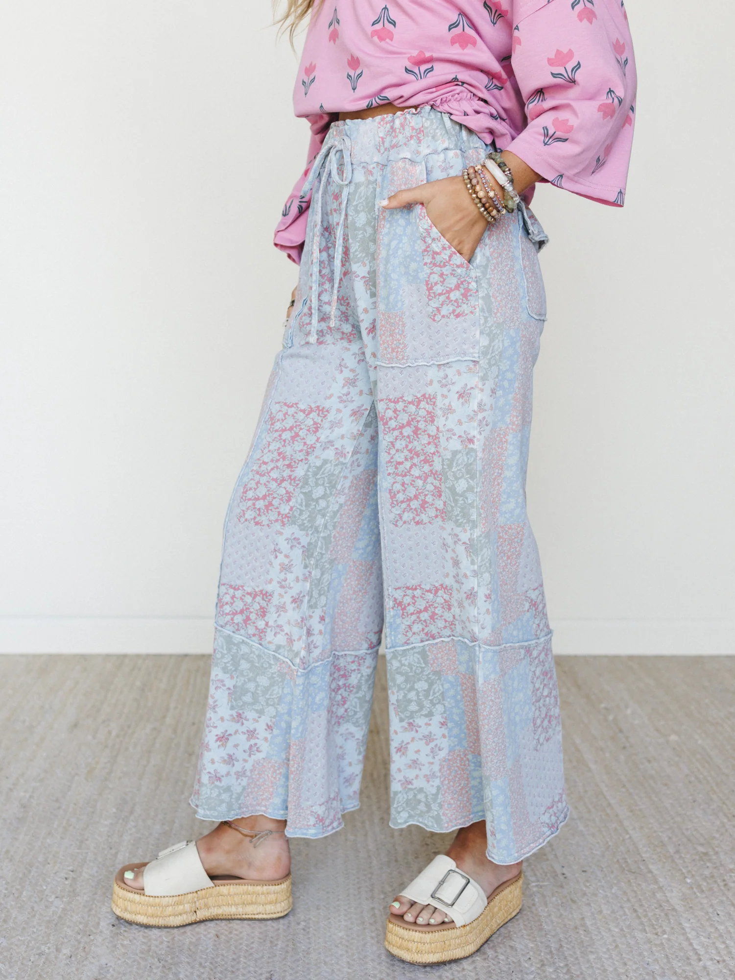 Spring Flower Pants - Peri Blue - Image 3