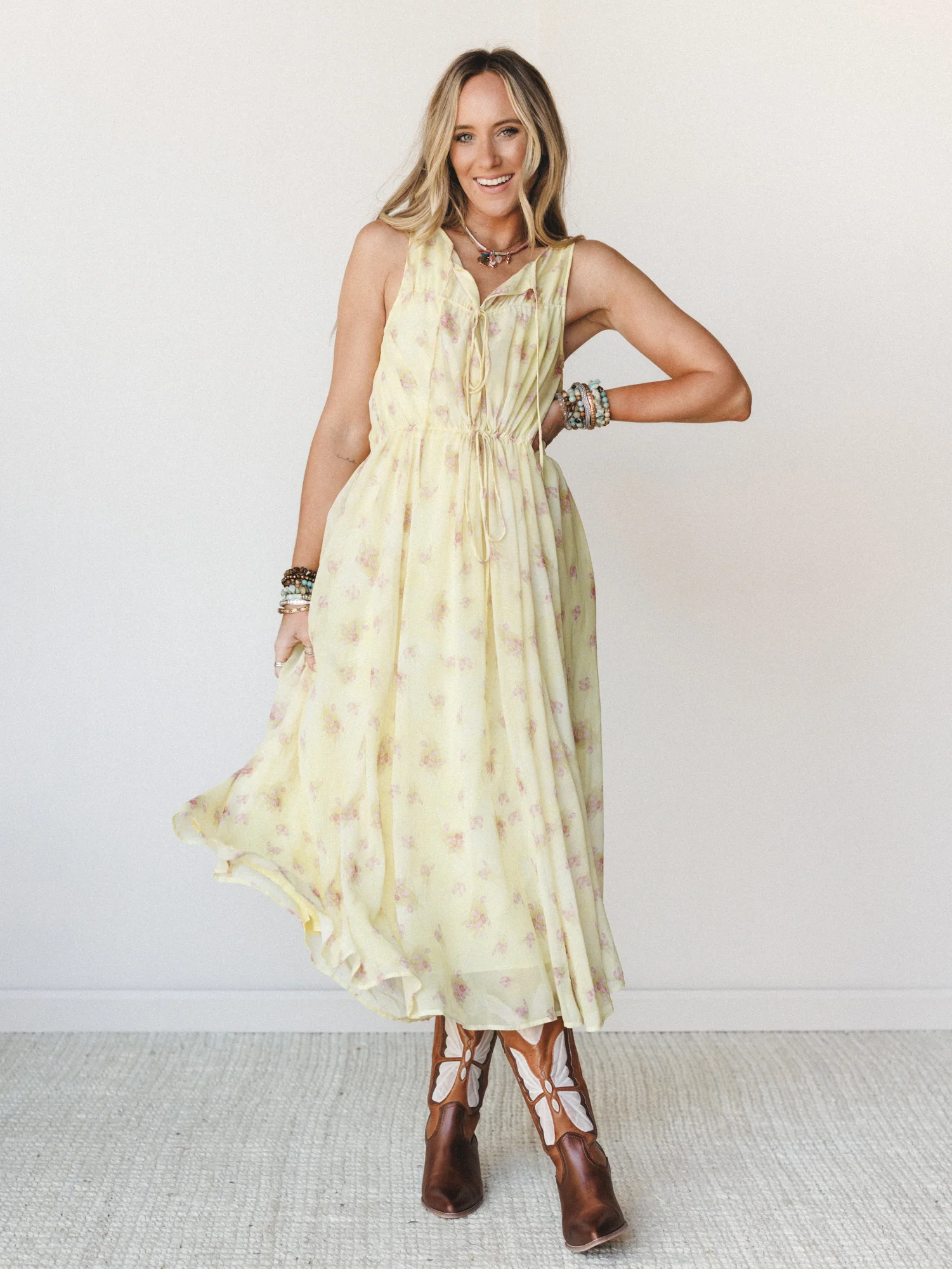 Spring Light Dress
 - Lemon Multi - Image 4