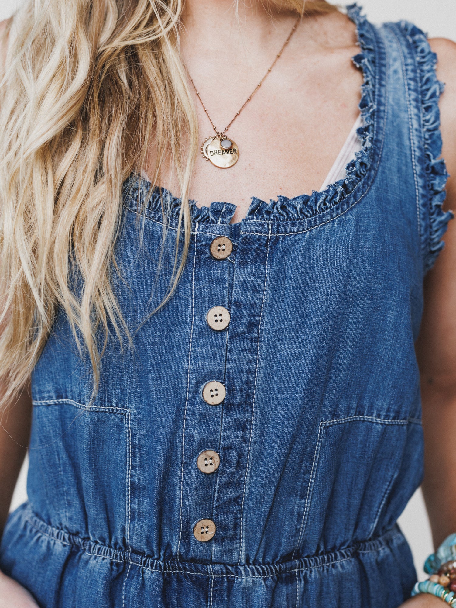 Spring Tea Romper - Medium Wash - Image 3
