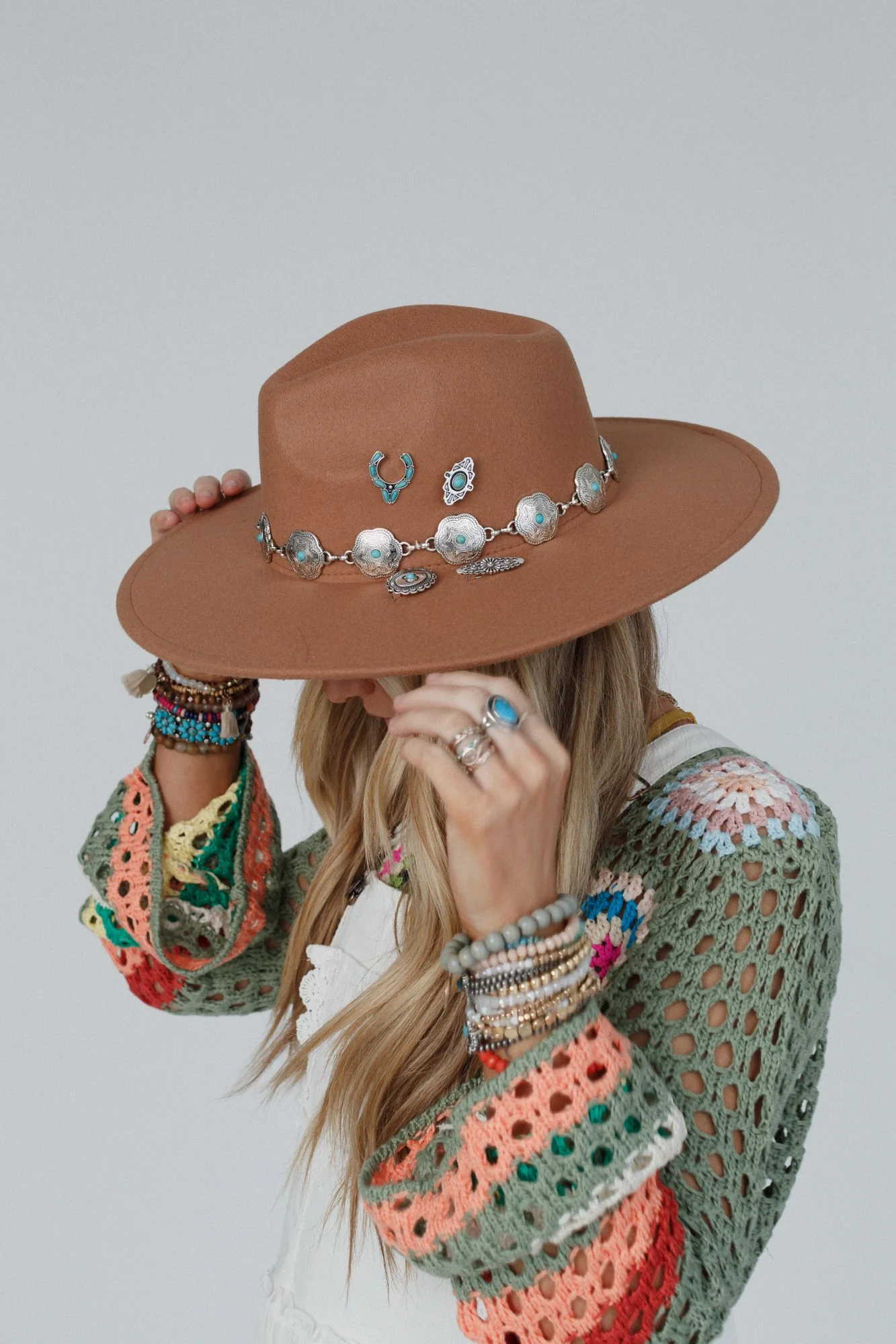 Squash Blossom Hat Pin Set - Turquoise - Image 2