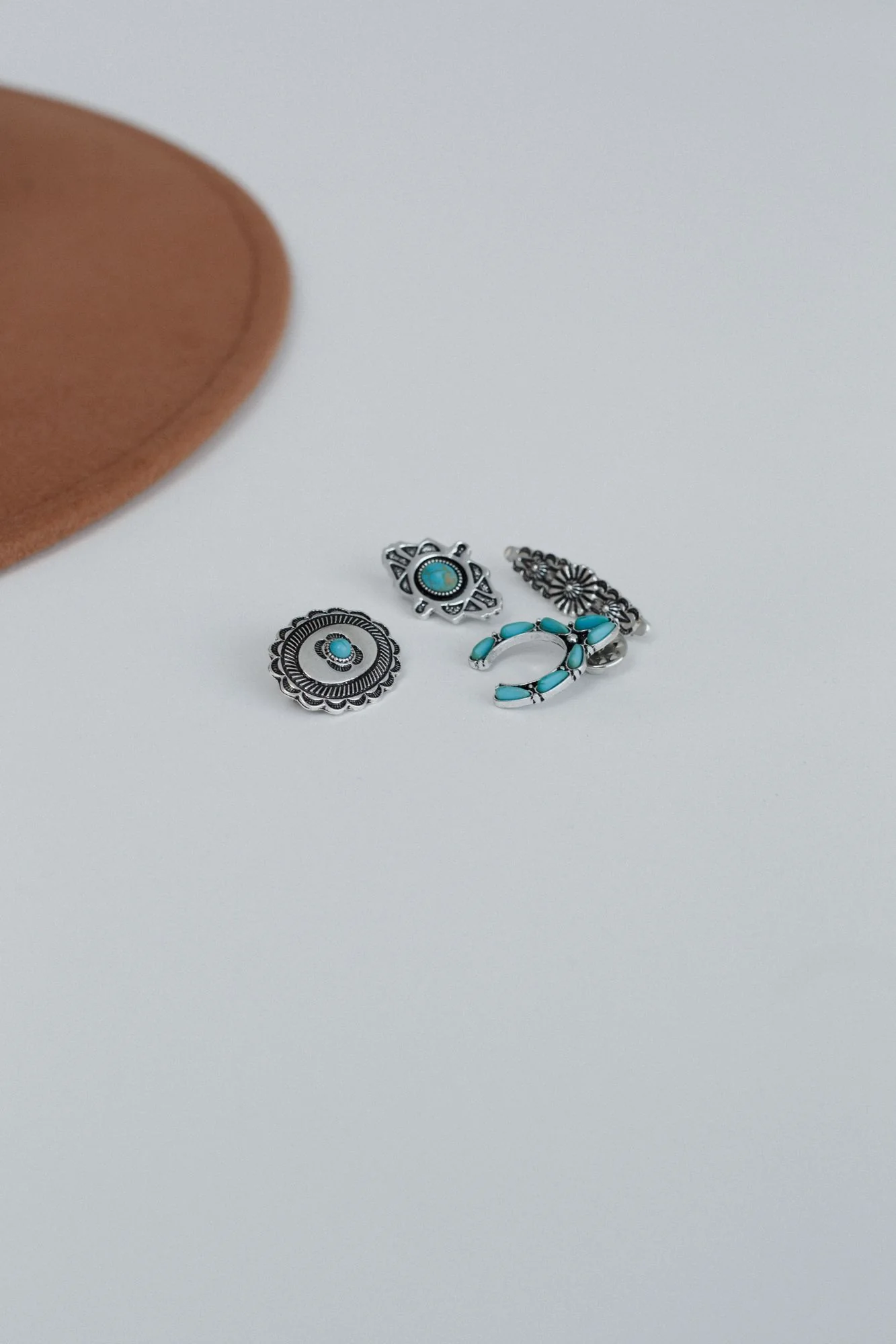 Squash Blossom Hat Pin Set - Turquoise - Image 4