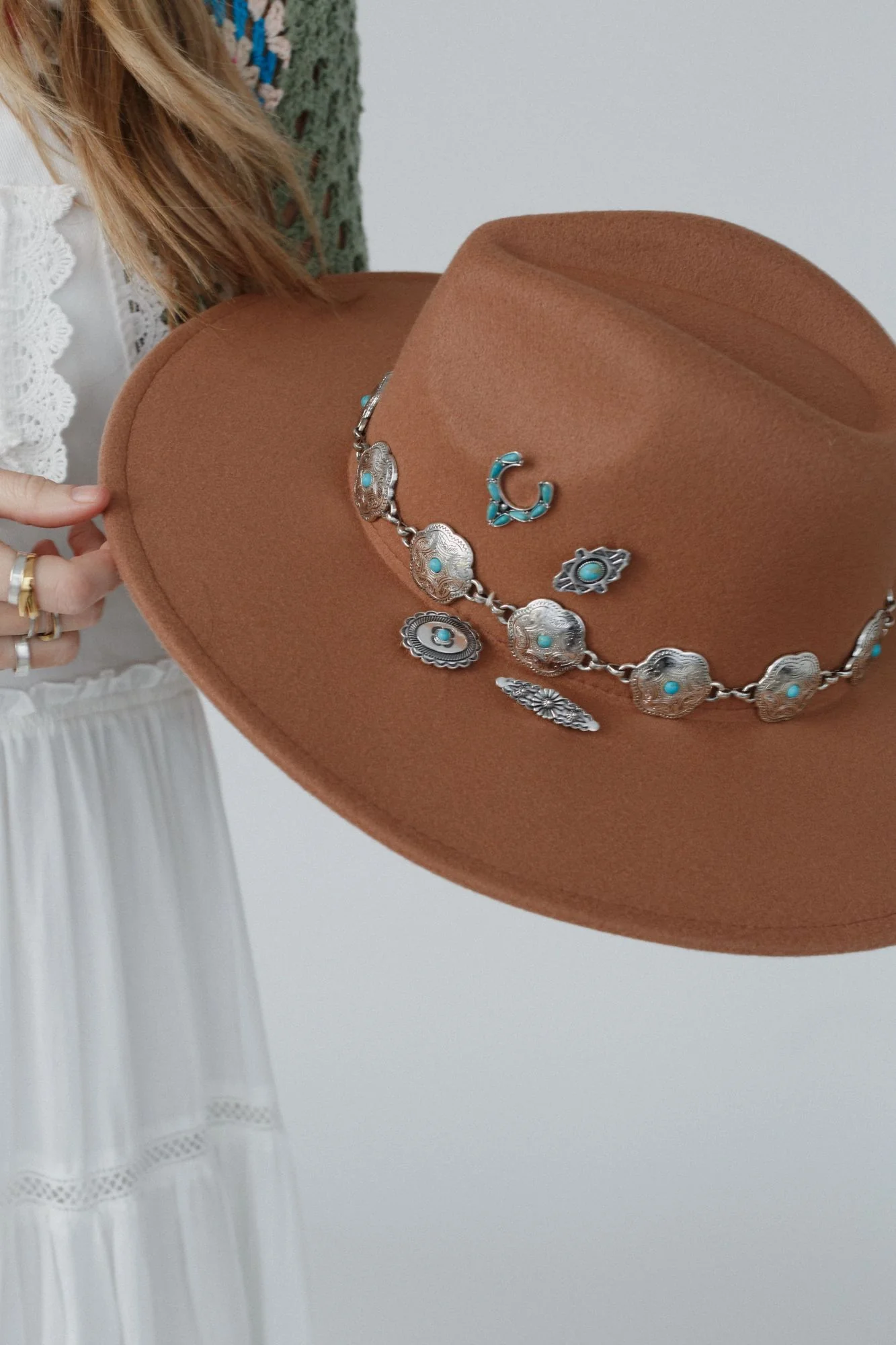 Squash Blossom Hat Pin Set - Turquoise - Image 5