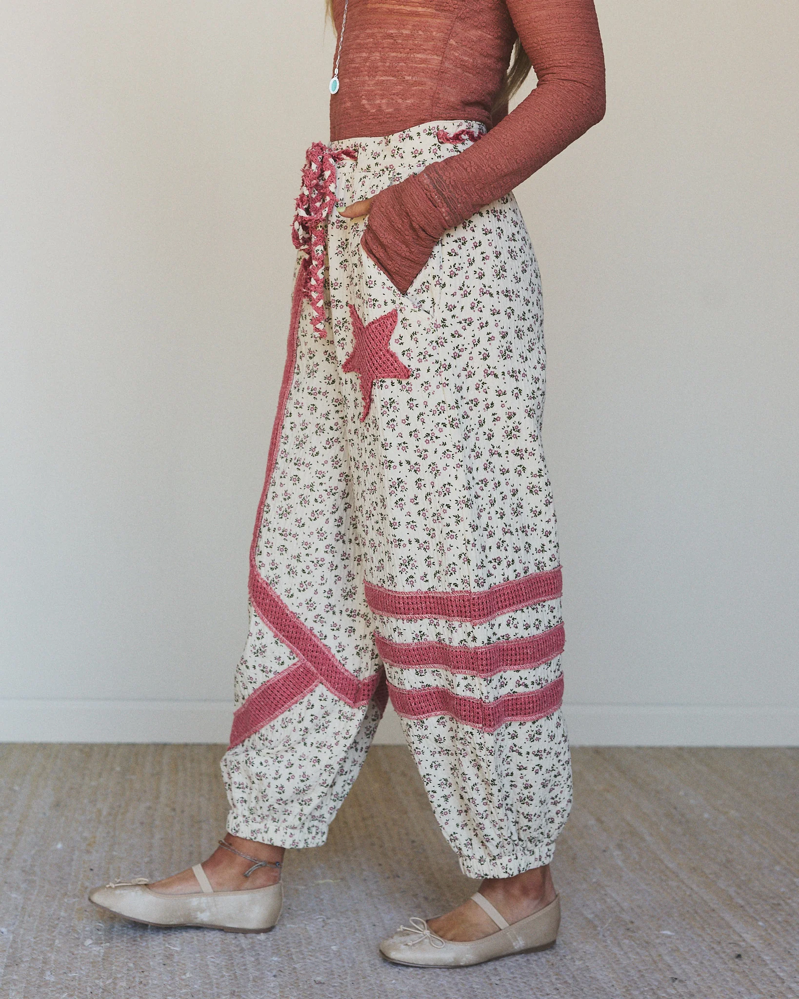 Star Child Pants - Ivory Hibiscus - Image 2
