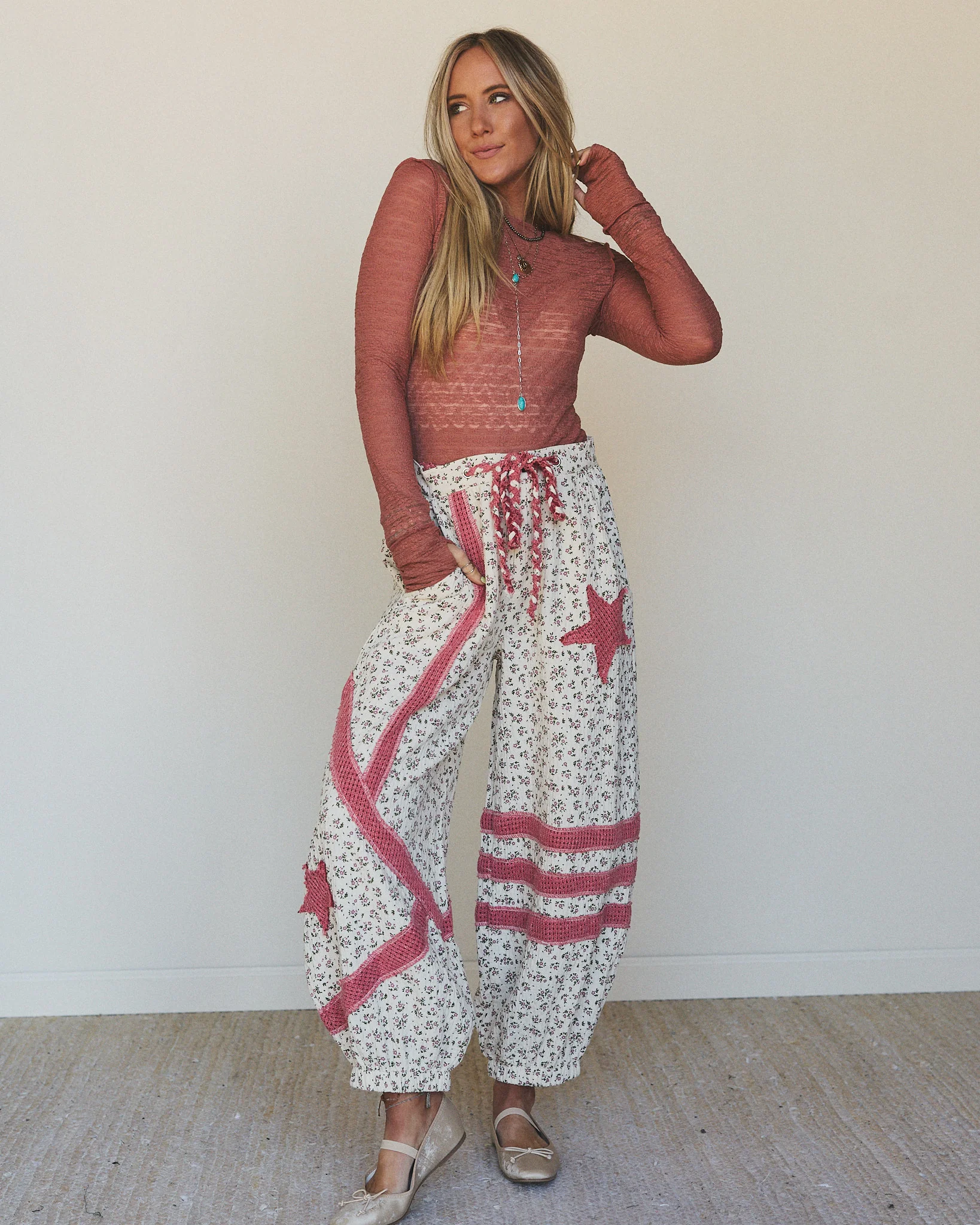 Star Child Pants - Ivory Hibiscus - Image 5